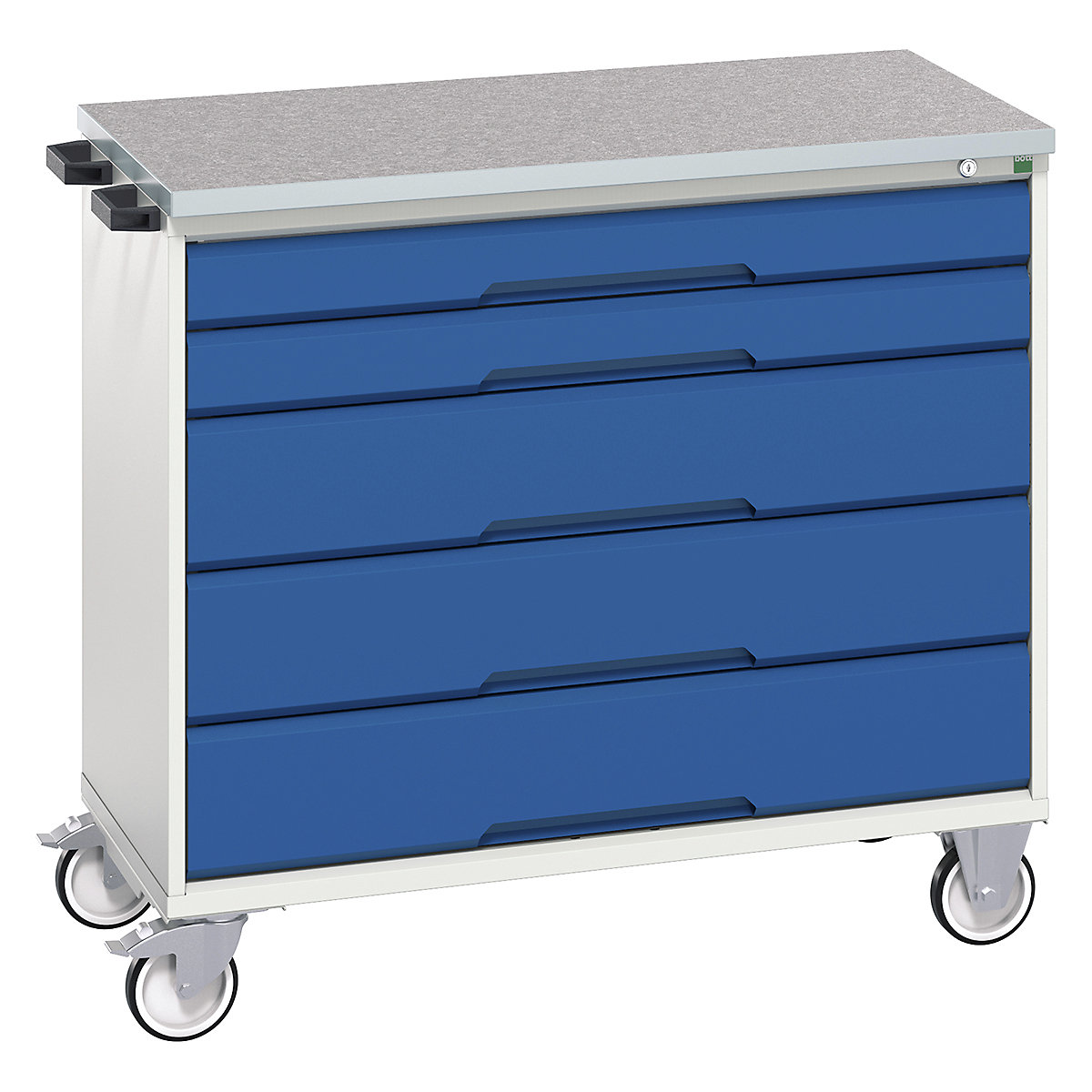 Bott Verso Mobile Cabinets | 1050mm Wide, Bott Verso Mobile Cabinets | 1050mm Wide, Bott Verso Mobile Cabinet | 980h x 1050w x 600d mm | 5 Drawers | Lino Top | Blue-0