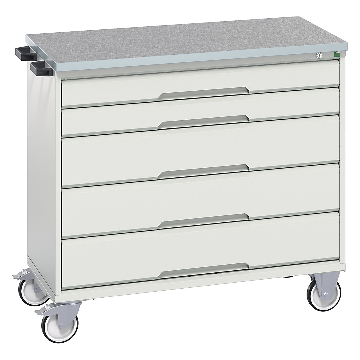Bott Verso Mobile Cabinets | 1050mm Wide, Bott Verso Mobile Cabinets | 1050mm Wide, Bott Verso Mobile Cabinet | 980h x 1050w x 600d mm | 5 Drawers | Lino Top | Light Grey-0