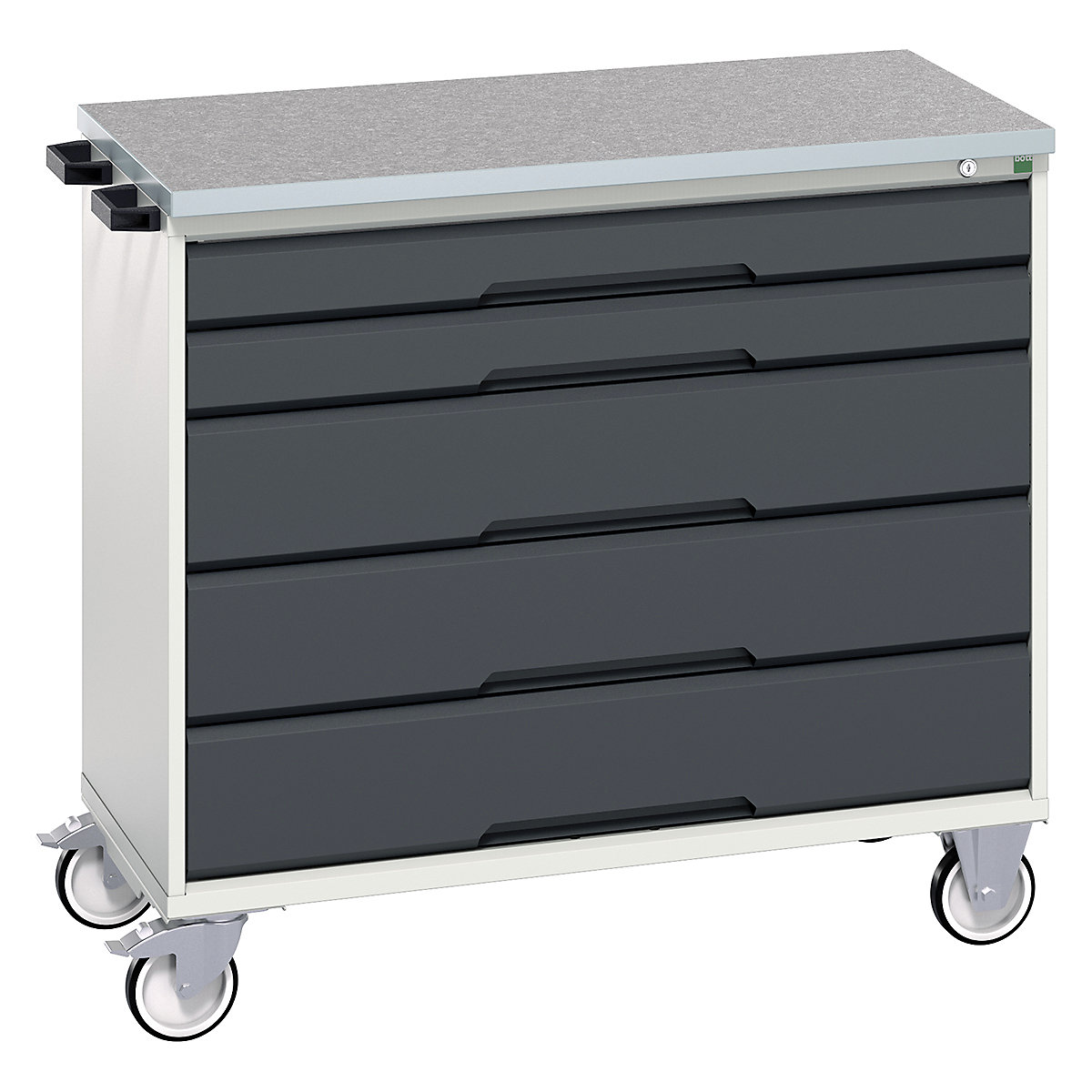 Bott Verso Mobile Cabinets | 1050mm Wide, Bott Verso Mobile Cabinets | 1050mm Wide, Bott Verso Mobile Cabinet | 980h x 1050w x 600d mm | 5 Drawers | Lino Top | Anthracite Grey-0