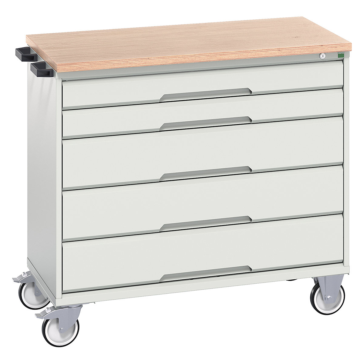 Bott Verso Mobile Cabinets | 1050mm Wide, Bott Verso Mobile Cabinets | 1050mm Wide, Bott Verso Mobile Cabinet | 980h x 1050w x 600d mm | 5 Drawers | MPX Top | Light Grey-0