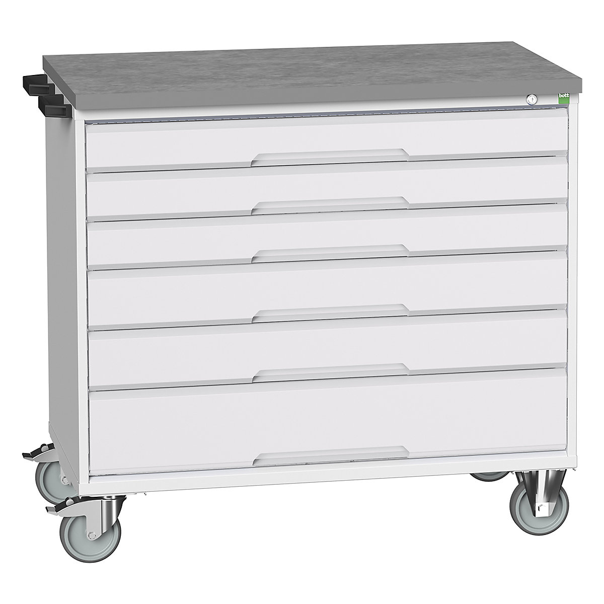 Bott Verso Mobile Cabinets | 1050mm Wide, Bott Verso Mobile Cabinets | 1050mm Wide, Bott Verso Mobile Cabinet | 980h x 1050w x 600d mm | 6 Drawers | Lino Top | Light Grey-0