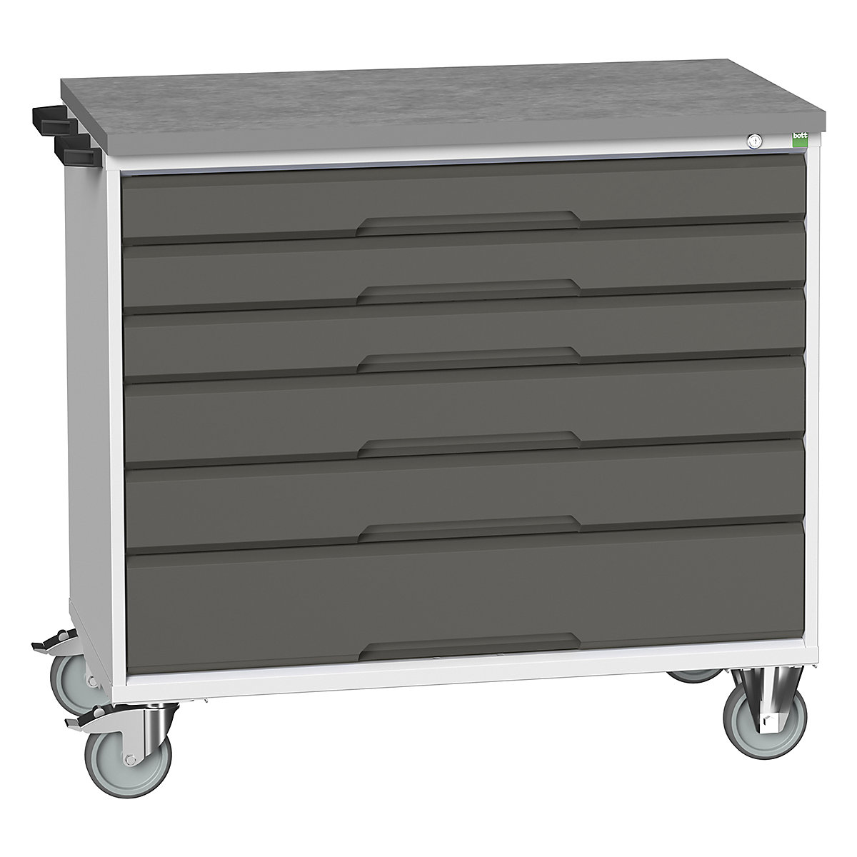 Bott Verso Mobile Cabinets | 1050mm Wide, Bott Verso Mobile Cabinets | 1050mm Wide, Bott Verso Mobile Cabinet | 980h x 1050w x 600d mm | 6 Drawers | Lino Top | Anthracite Grey-0