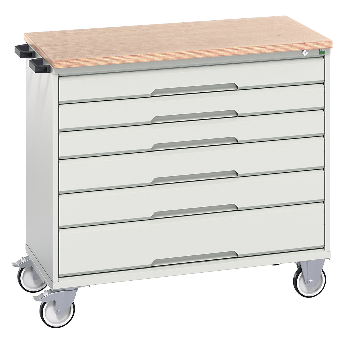 Bott Verso Mobile Cabinets | 1050mm Wide, Bott Verso Mobile Cabinets | 1050mm Wide, Bott Verso Mobile Cabinet | 980h x 1050w x 600d mm | 6 Drawers | MPX Top | Light Grey-0