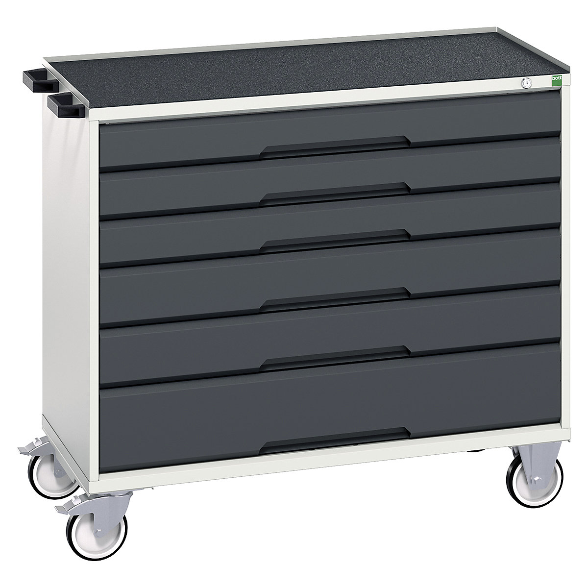 Bott Verso Mobile Cabinets | 1050mm Wide, Bott Verso Mobile Cabinets | 1050mm Wide, Bott Verso Mobile Cabinet | 965h x 1050w x 550d mm | 6 Drawers | Top Tray & Mat | Anthracite Grey-0