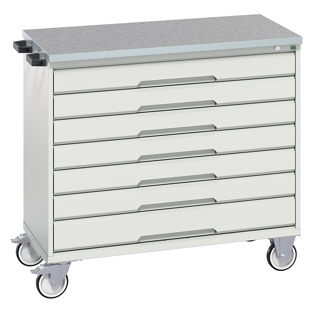 Bott Verso Mobile Cabinets | 1050mm Wide, Bott Verso Mobile Cabinets | 1050mm Wide, Bott Verso Mobile Cabinet | 980h x 1050w x 600d mm | 7 Drawers | Lino Top | Light Grey-0