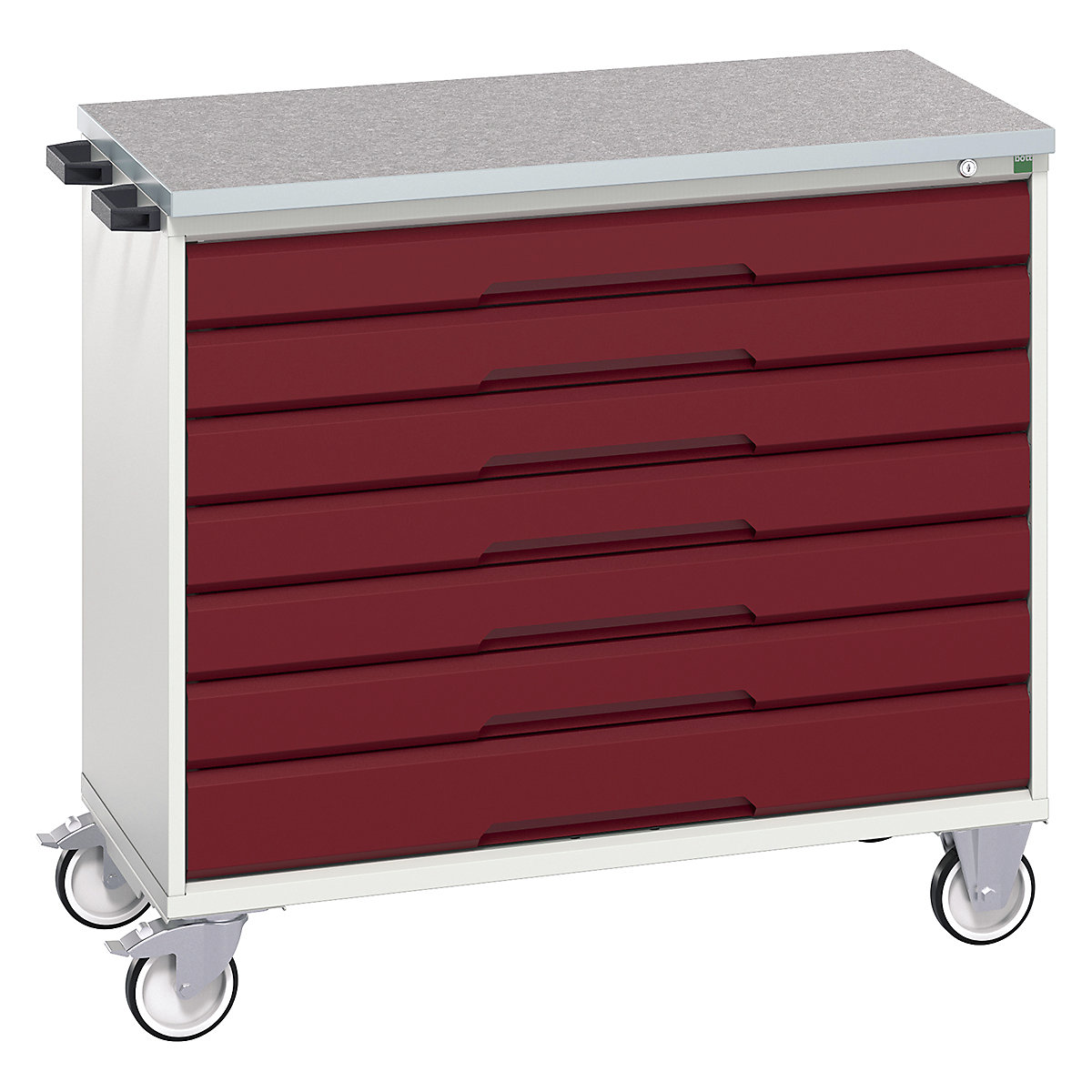 Bott Verso Mobile Cabinets | 1050mm Wide, Bott Verso Mobile Cabinets | 1050mm Wide, Bott Verso Mobile Cabinet | 980h x 1050w x 600d mm | 7 Drawers | Lino Top | Red-0