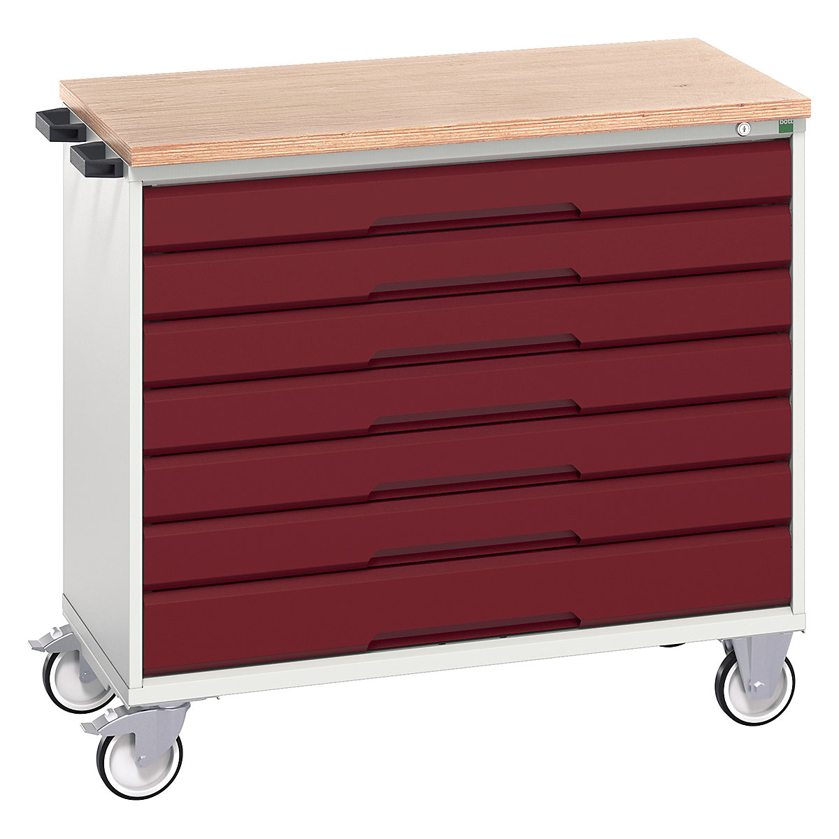 Bott Verso Mobile Cabinets | 1050mm Wide, Bott Verso Mobile Cabinets | 1050mm Wide, Bott Verso Mobile Cabinet | 980h x 1050w x 600d mm | 7 Drawers | MPX Top | Red-0