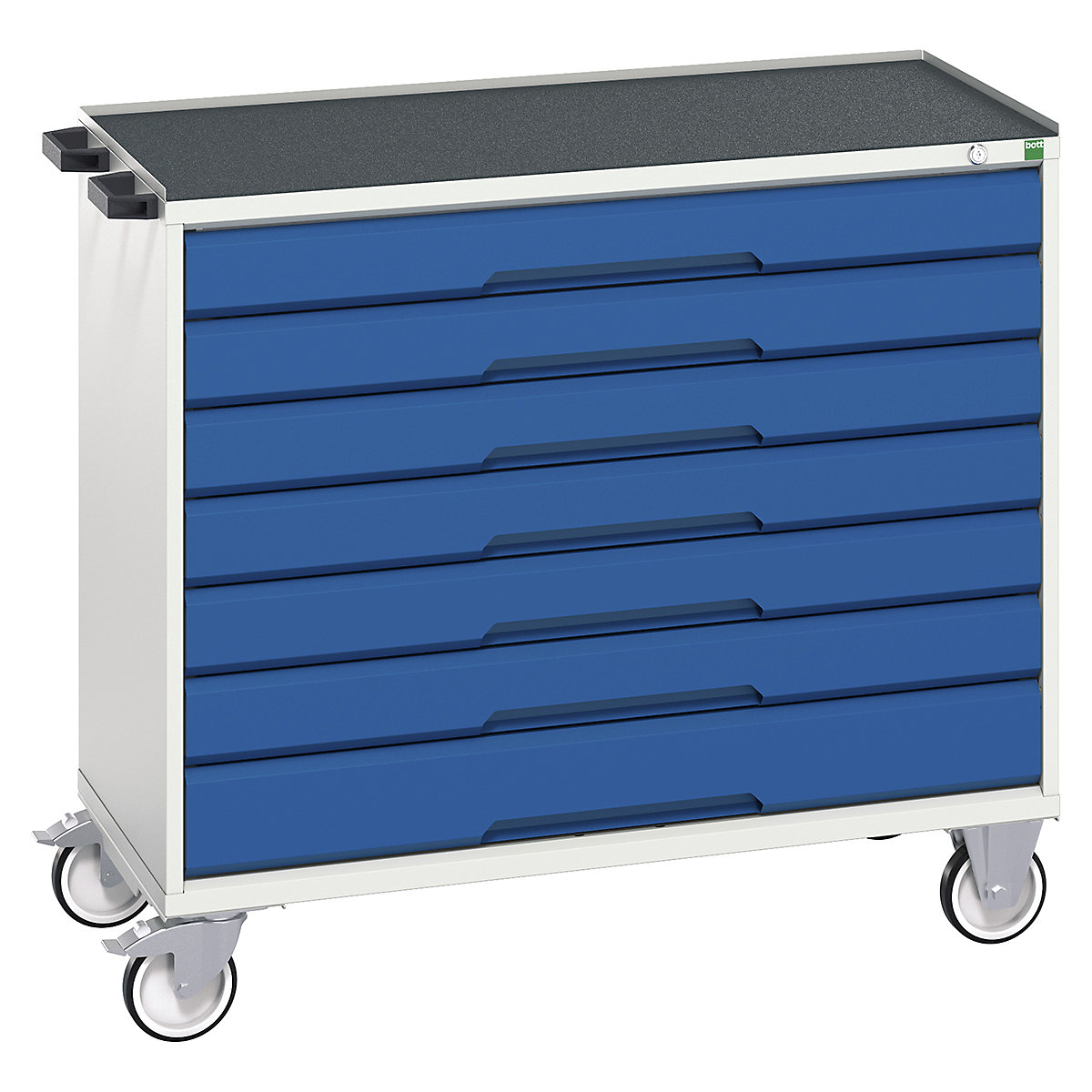 Bott Verso Mobile Cabinets | 1050mm Wide, Bott Verso Mobile Cabinets | 1050mm Wide, Bott Verso Mobile Cabinet | 965h x 1050w x 550d mm | 7 Drawers | Top Tray & Mat | Blue-0