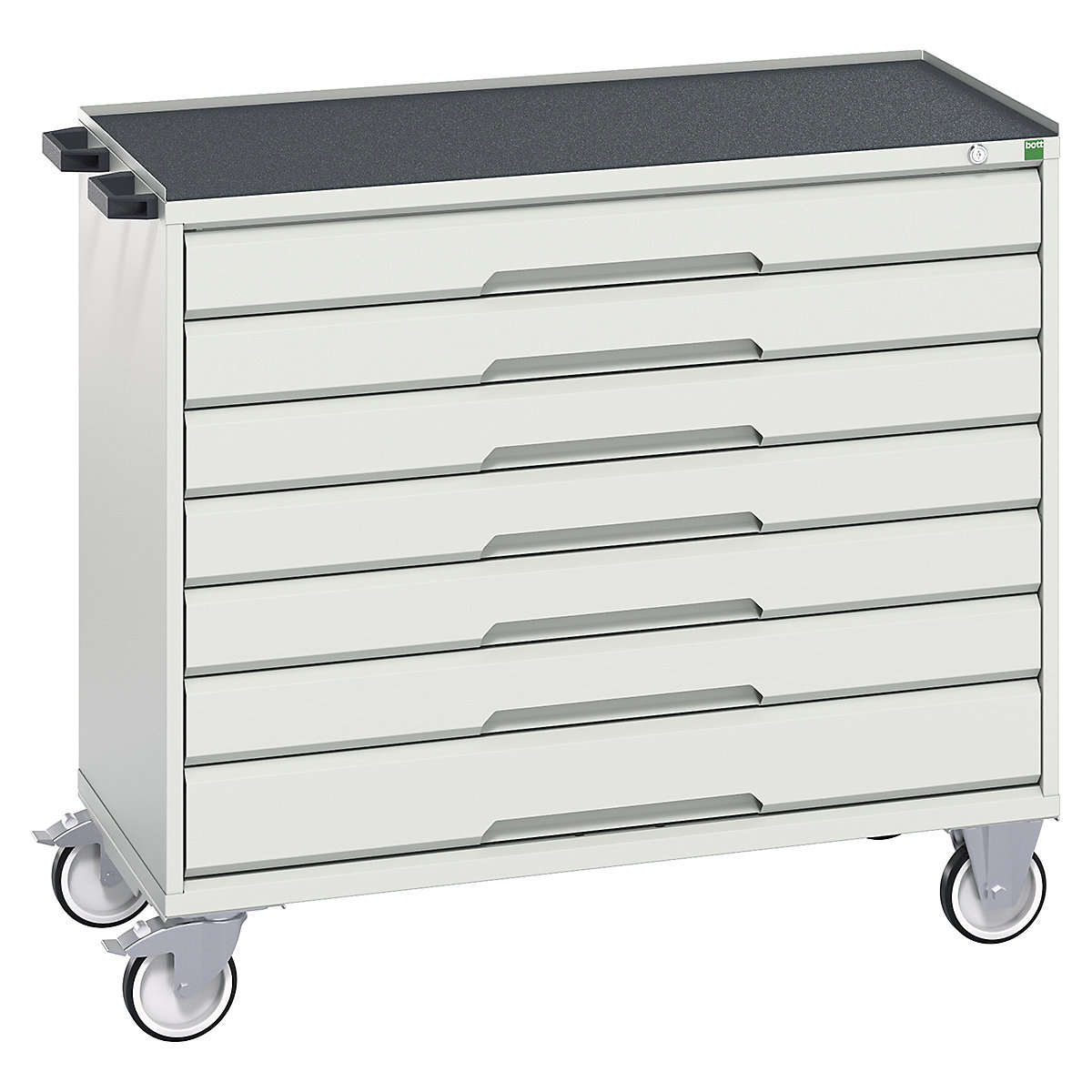 Bott Verso Mobile Cabinets | 1050mm Wide, Bott Verso Mobile Cabinets | 1050mm Wide, Bott Verso Mobile Cabinet | 965h x 1050w x 550d mm | 7 Drawers | Top Tray & Mat | Light Grey-0