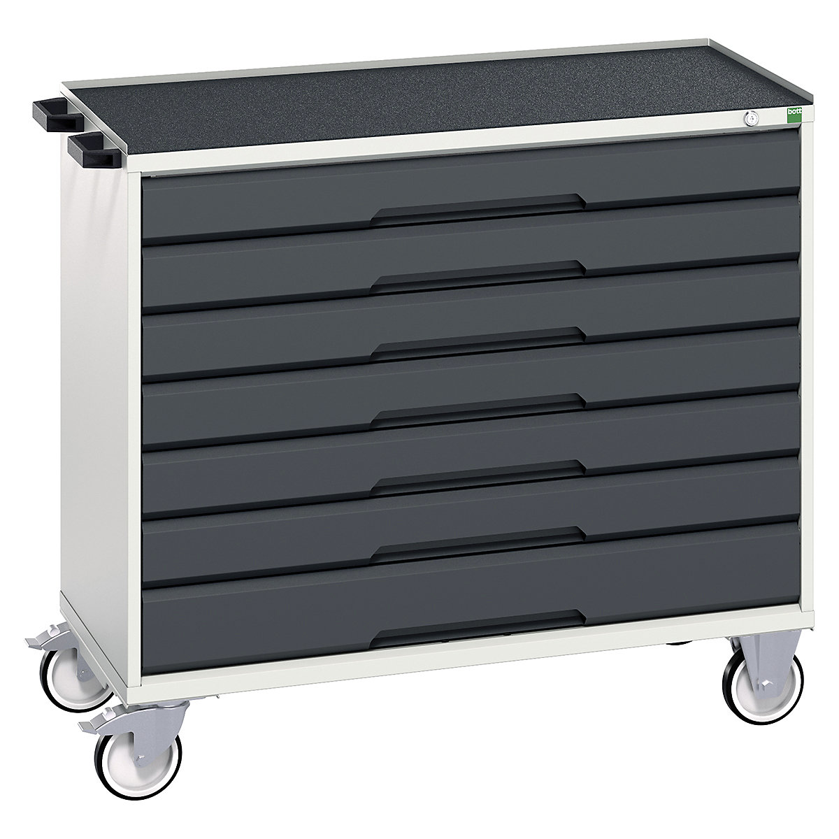 Bott Verso Mobile Cabinets | 1050mm Wide, Bott Verso Mobile Cabinets | 1050mm Wide, Bott Verso Mobile Cabinet | 965h x 1050w x 550d mm | 7 Drawers | Top Tray & Mat | Anthracite Grey-0