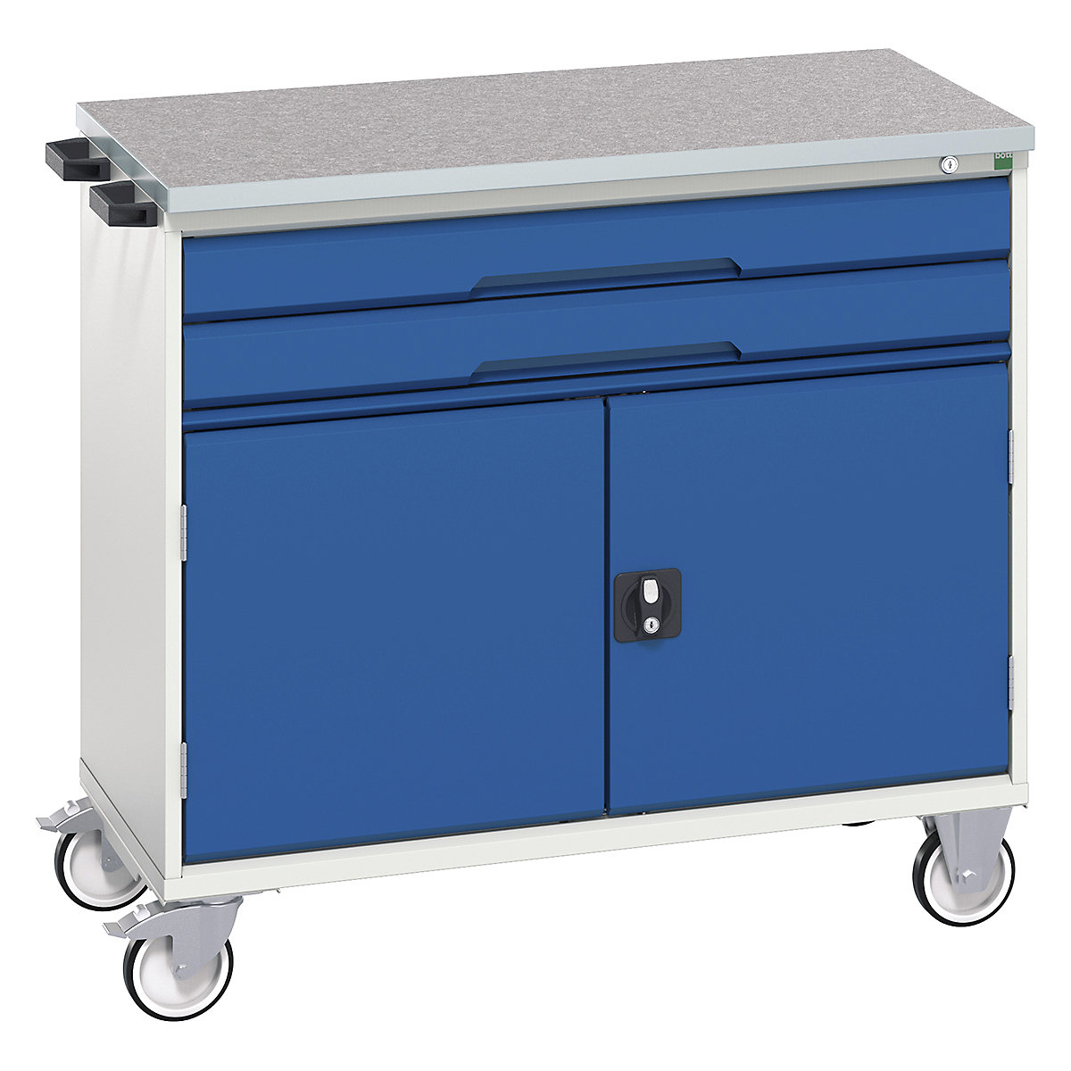 Bott Verso Mobile Cabinets | 1050mm Wide, Bott Verso Mobile Cabinets | 1050mm Wide, Bott Verso Mobile Cabinet | 980h x 1050w x 600d mm | 2 Drawers & 2 Doors | Lino Top | Blue-0