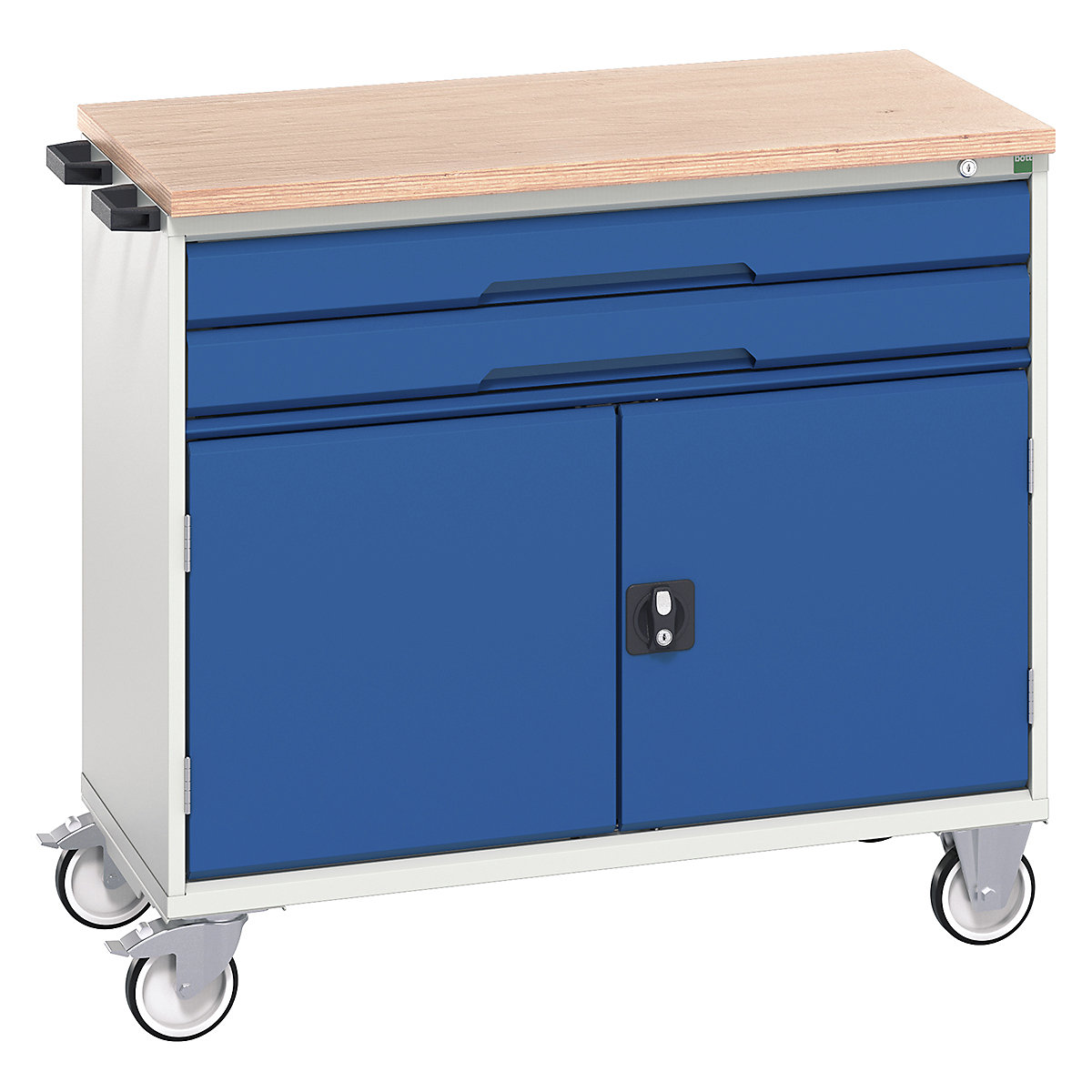 Bott Verso Mobile Cabinets | 1050mm Wide, Bott Verso Mobile Cabinets | 1050mm Wide, Bott Verso Mobile Cabinet | 980h x 1050w x 600d mm | 2 Drawers & 2 Doors | MPX Top | Blue-0