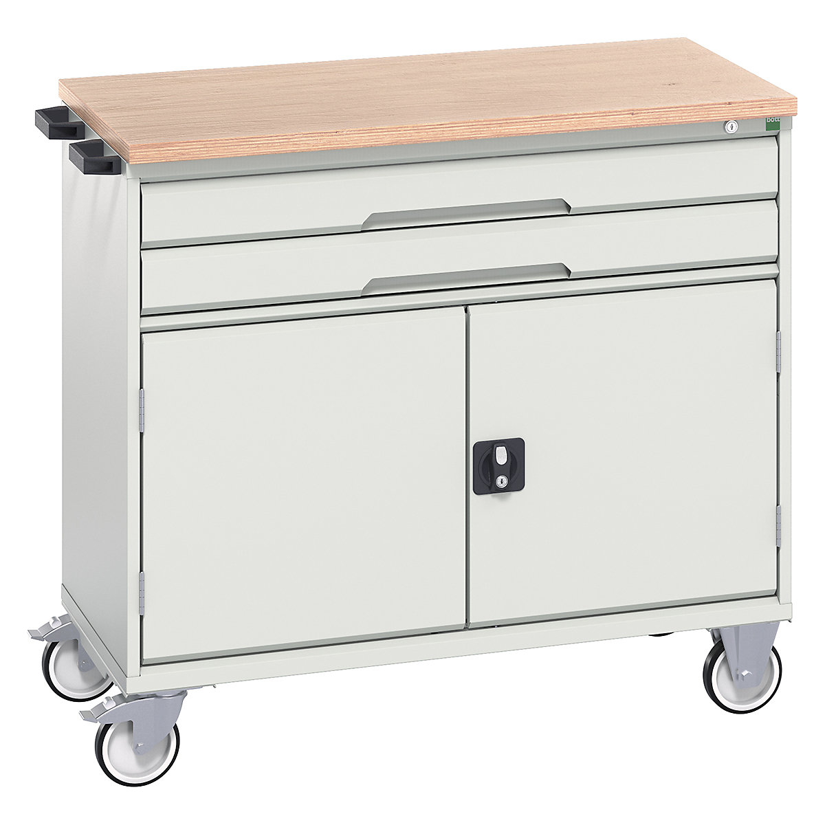 Bott Verso Mobile Cabinets | 1050mm Wide, Bott Verso Mobile Cabinets | 1050mm Wide, Bott Verso Mobile Cabinet | 980h x 1050w x 600d mm | 2 Drawers & 2 Doors | MPX Top | Light Grey-0