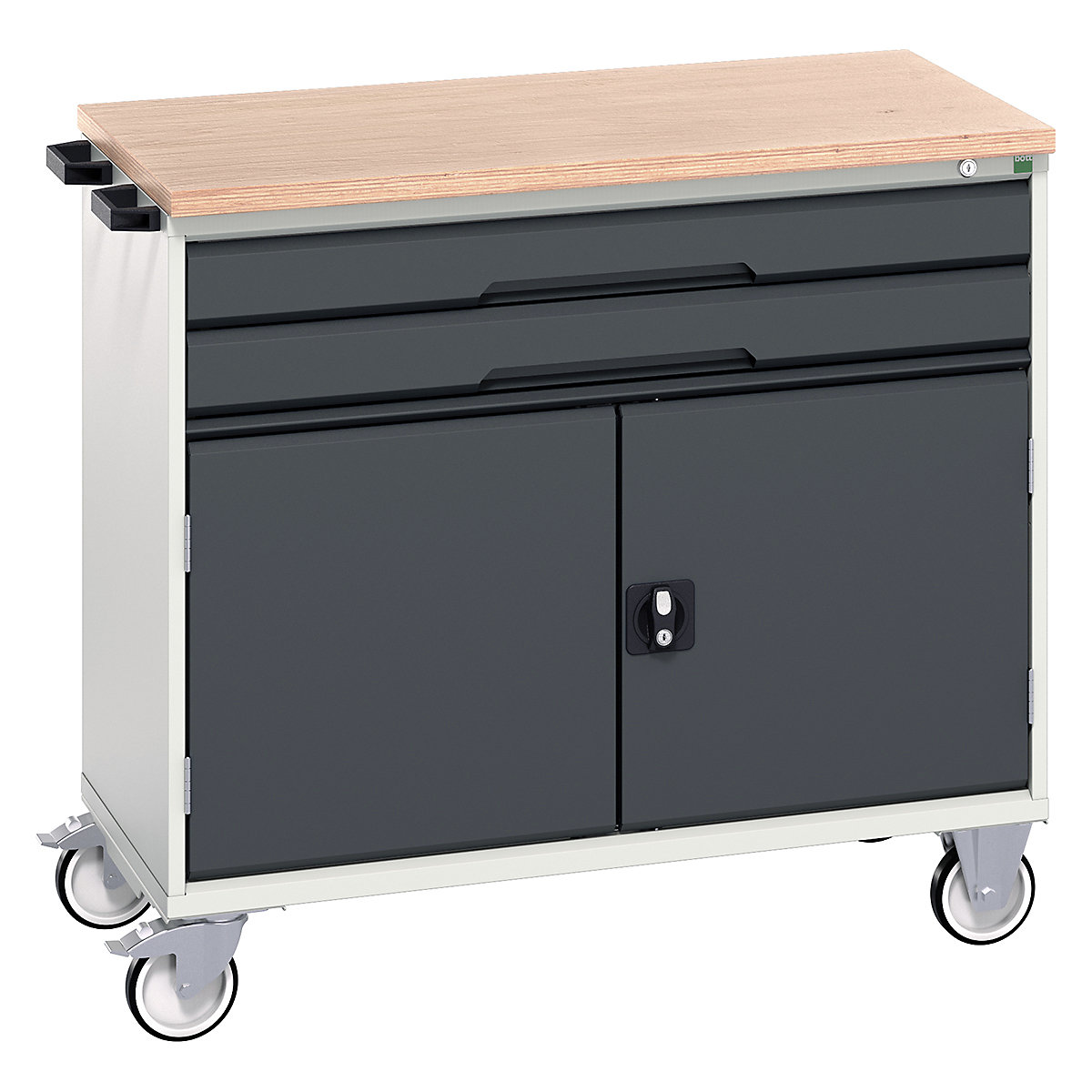 Bott Verso Mobile Cabinets | 1050mm Wide, Bott Verso Mobile Cabinets | 1050mm Wide, Bott Verso Mobile Cabinet | 980h x 1050w x 600d mm | 2 Drawers & 2 Doors | MPX Top | Anthracite Grey-0