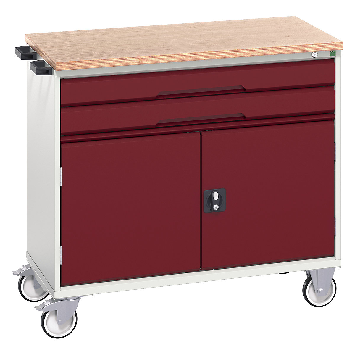 Bott Verso Mobile Cabinets | 1050mm Wide, Bott Verso Mobile Cabinets | 1050mm Wide, Bott Verso Mobile Cabinet | 980h x 1050w x 600d mm | 2 Drawers & 2 Doors | MPX Top | Red-0