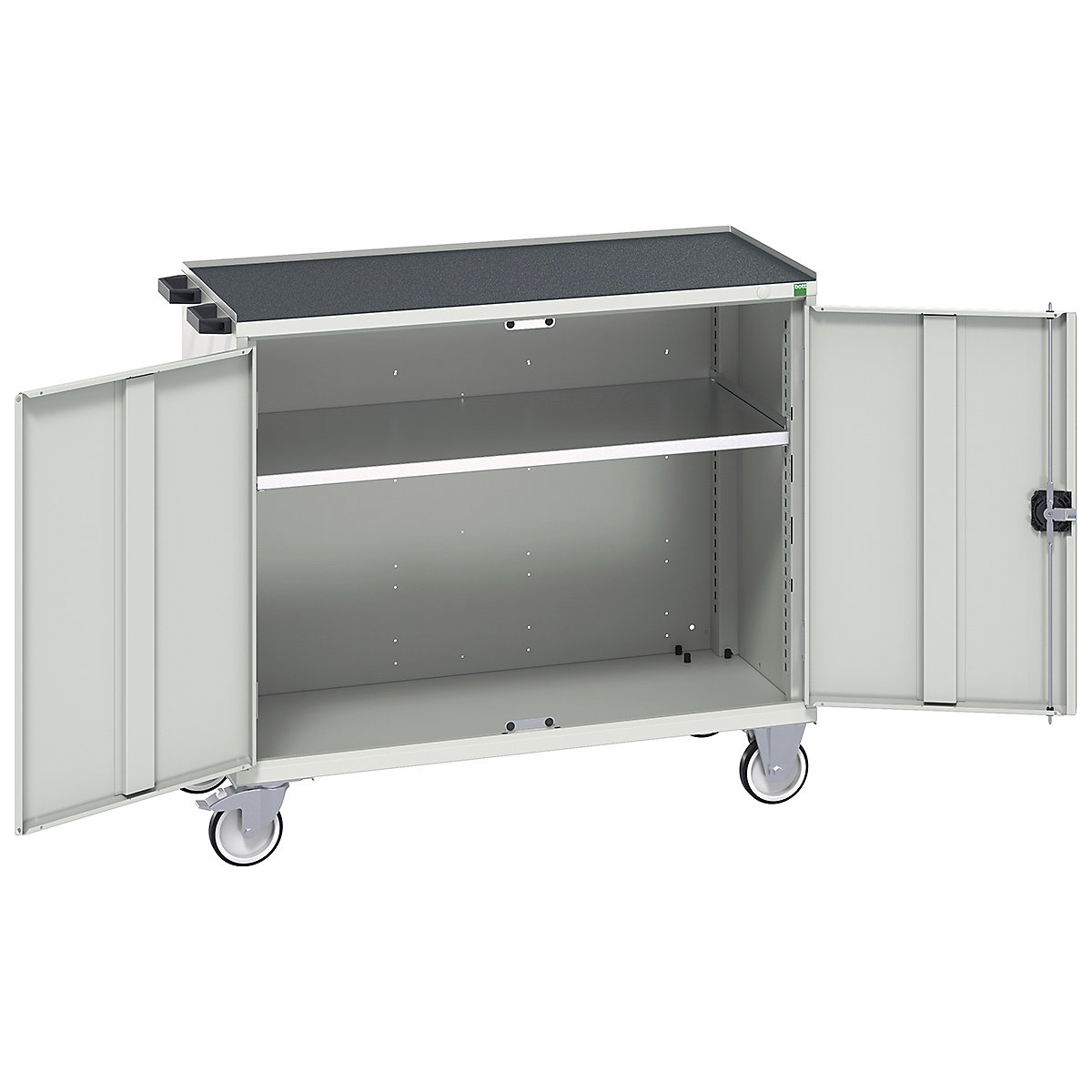 Bott Verso Mobile Cabinets | 1050mm Wide, Bott Verso Mobile Cabinets | 1050mm Wide, Bott Verso Mobile Cabinet | 965h x 1050w x 550d mm | Cupboard | Top Tray & Mat | Light Grey-0
