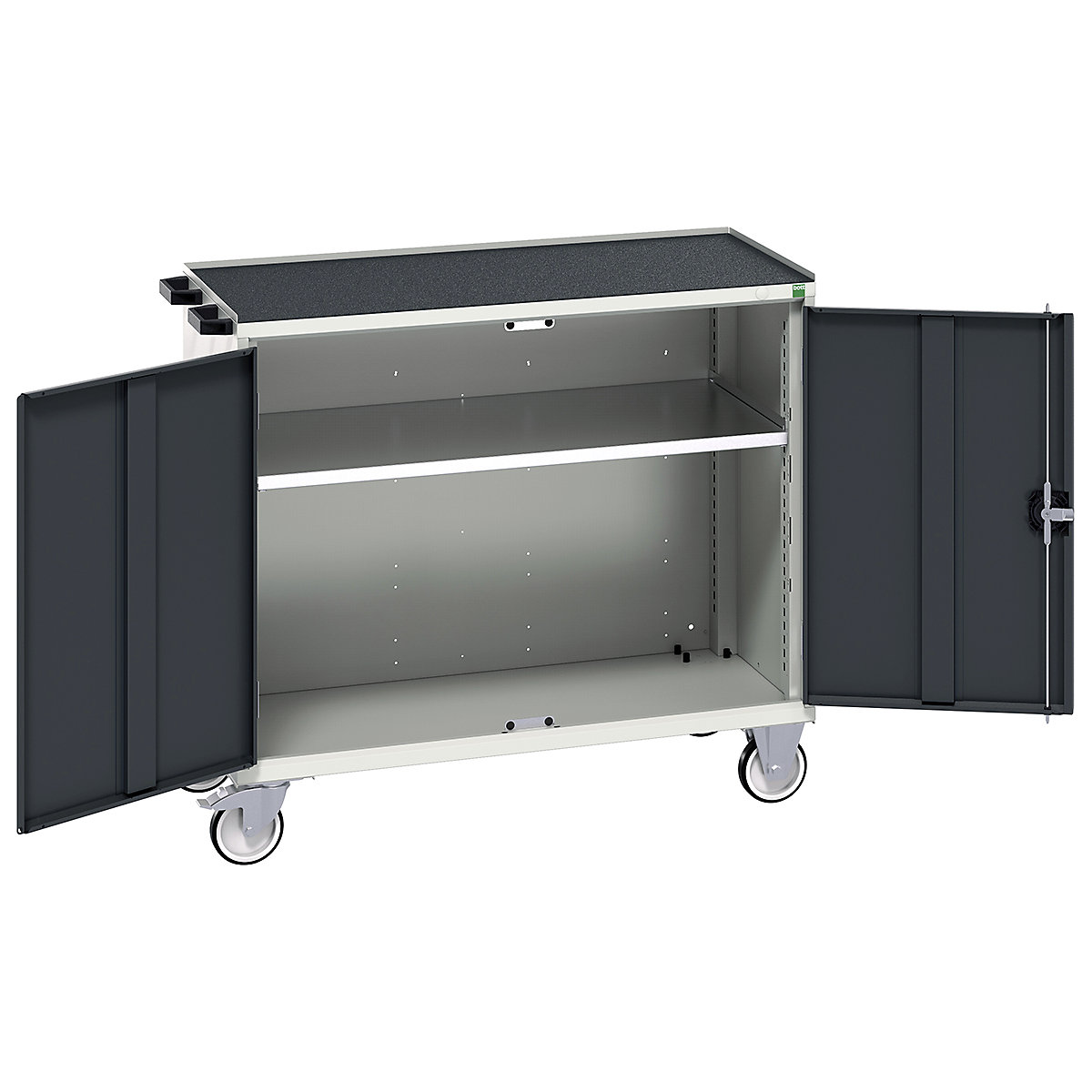 Bott Verso Mobile Cabinets | 1050mm Wide, Bott Verso Mobile Cabinets | 1050mm Wide, Bott Verso Mobile Cabinet | 965h x 1050w x 550d mm | Cupboard | Top Tray & Mat | Anthracite Grey-0