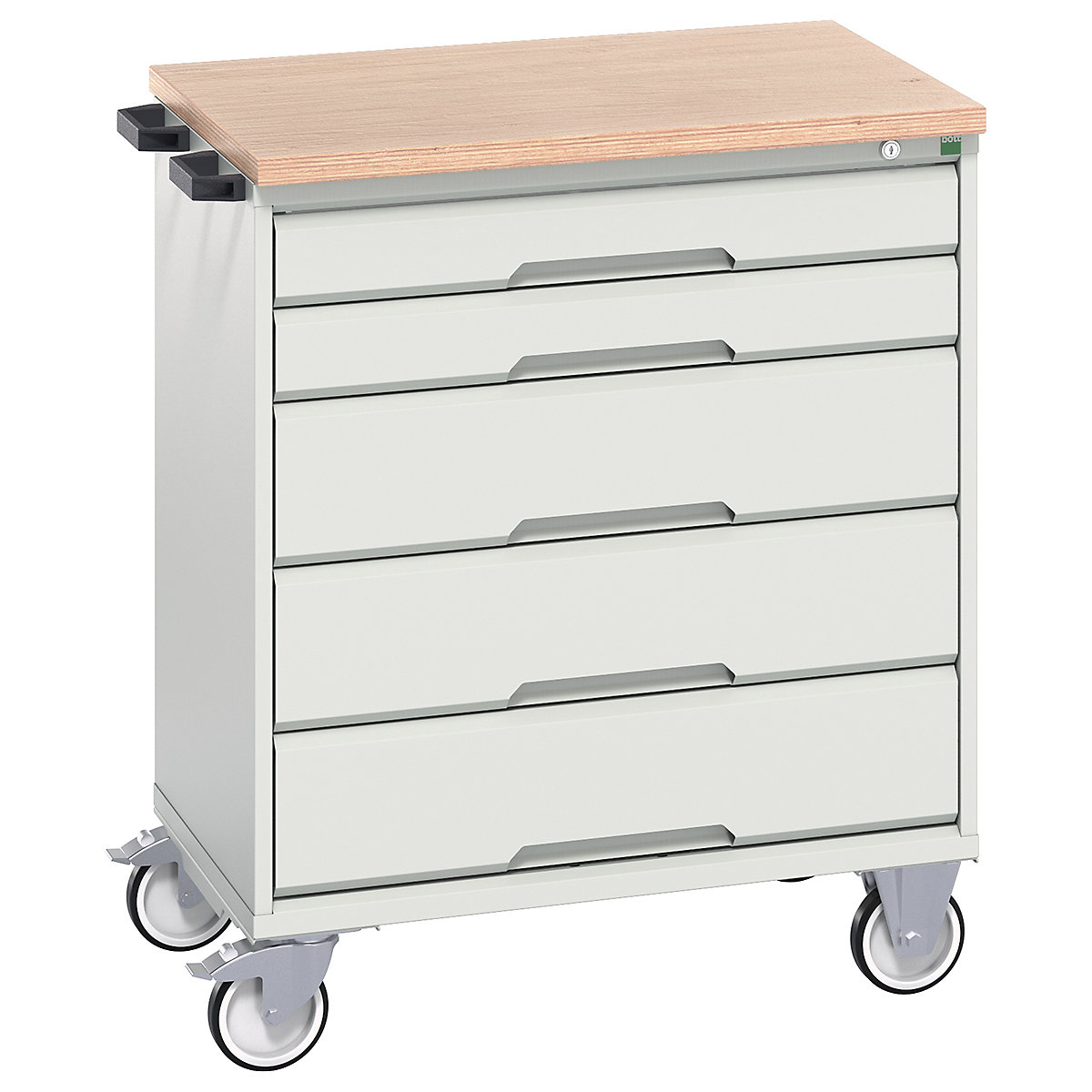 Bott Verso Mobile Cabinets | 800mm Wide, Bott Verso Mobile Cabinets | 800mm Wide, Bott Verso Mobile Cabinet | 980h x 800w x 600d mm | 5 Drawers | MPX Top | Light Grey-0