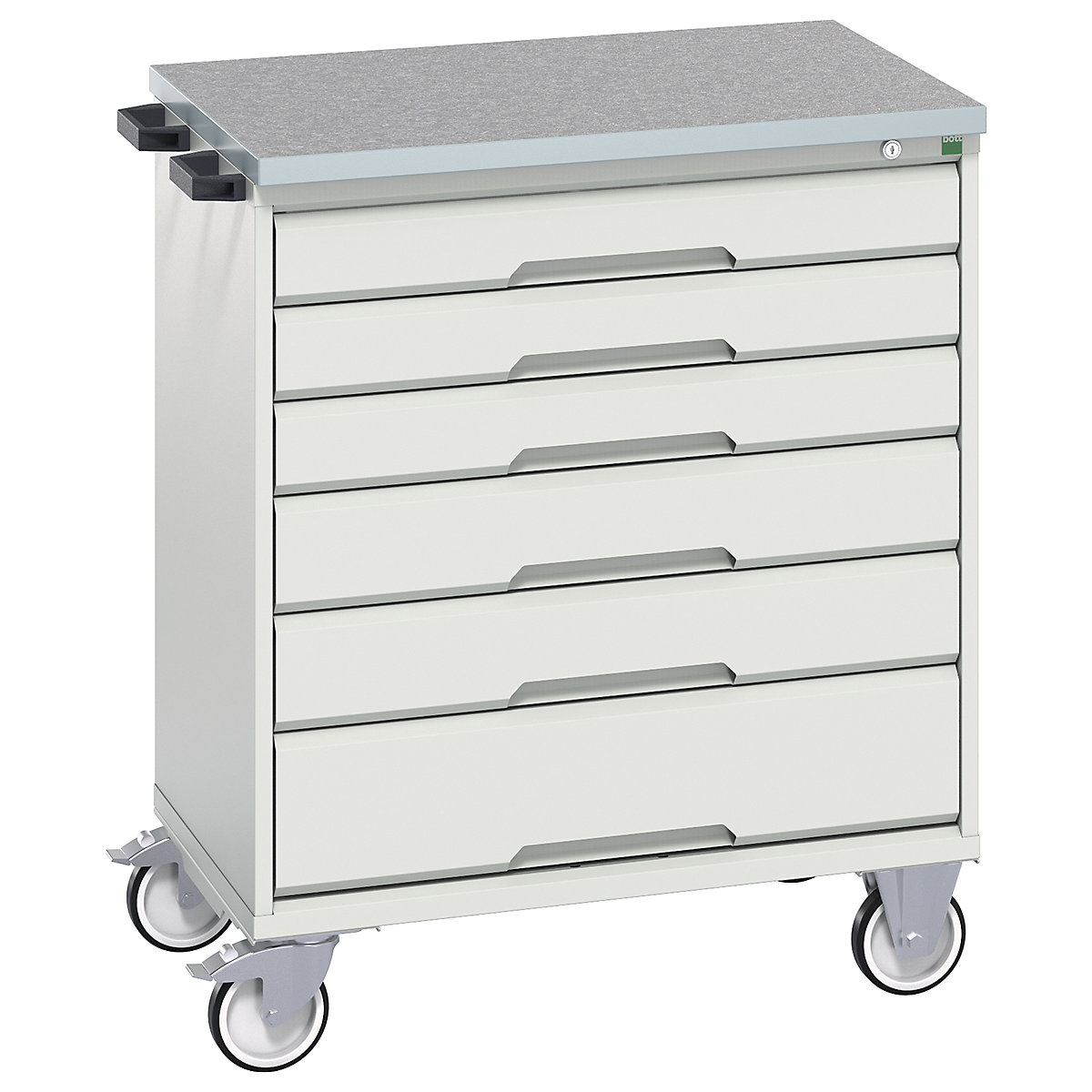 Bott Verso Mobile Cabinets | 800mm Wide, Bott Verso Mobile Cabinets | 800mm Wide, Bott Verso Mobile Cabinet | 980h x 800w x 600d mm | 6 Drawers | Lino Top | Light Grey-0