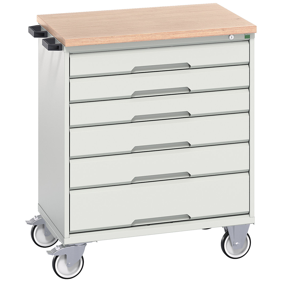 Bott Verso Mobile Cabinets | 800mm Wide, Bott Verso Mobile Cabinets | 800mm Wide, Bott Verso Mobile Cabinet | 980h x 800w x 600d mm | 6 Drawers | MPX Top | Light Grey-0