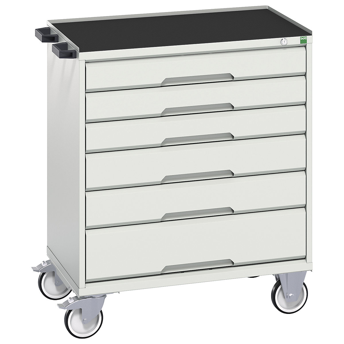 Bott Verso Mobile Cabinets | 800mm Wide, Bott Verso Mobile Cabinets | 800mm Wide, Bott Verso Mobile Cabinet | 965h x 800w x 550d mm | 6 Drawers | Top Tray & Mat | Light Grey-0