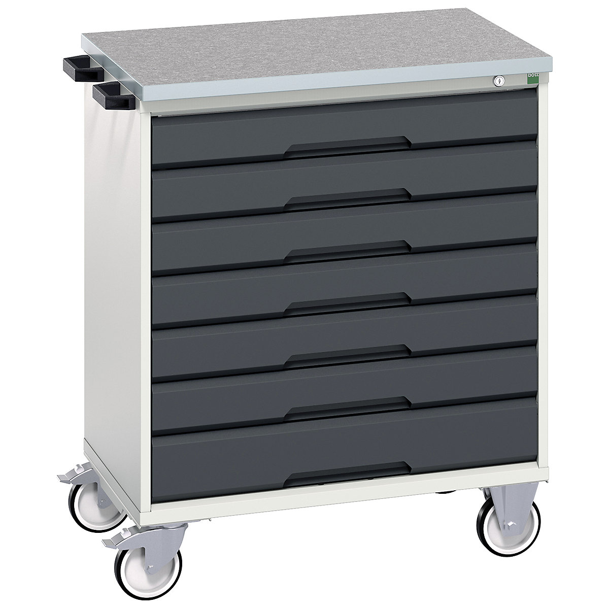 Bott Verso Mobile Cabinets | 800mm Wide, Bott Verso Mobile Cabinets | 800mm Wide, Bott Verso Mobile Cabinet | 980h x 800w x 600d mm | 7 Drawers | Lino Top | Anthracite Grey-0
