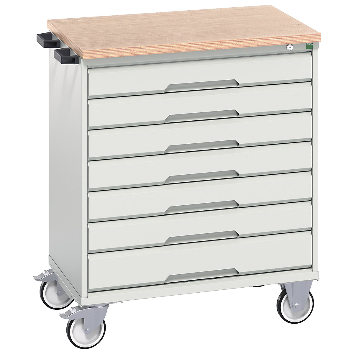 Bott Verso Mobile Cabinets | 800mm Wide, Bott Verso Mobile Cabinets | 800mm Wide, Bott Verso Mobile Cabinet | 980h x 800w x 600d mm | 7 Drawers | MPX Top | Light Grey-0