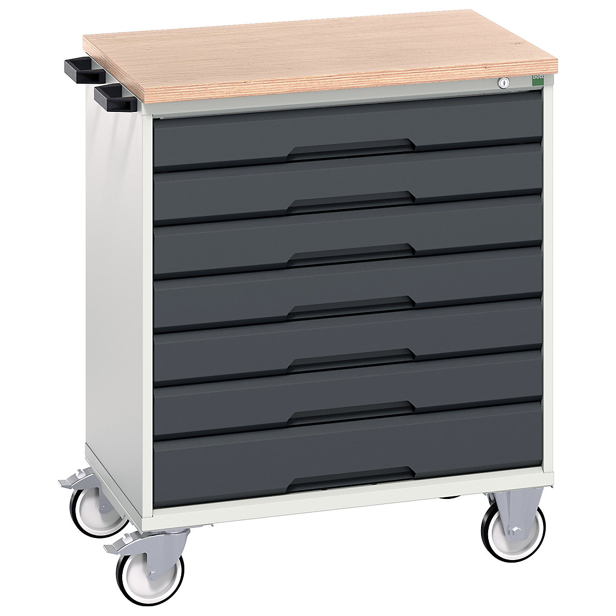 Bott Verso Mobile Cabinets | 800mm Wide, Bott Verso Mobile Cabinets | 800mm Wide, Bott Verso Mobile Cabinet | 980h x 800w x 600d mm | 7 Drawers | MPX Top | Anthracite Grey-0