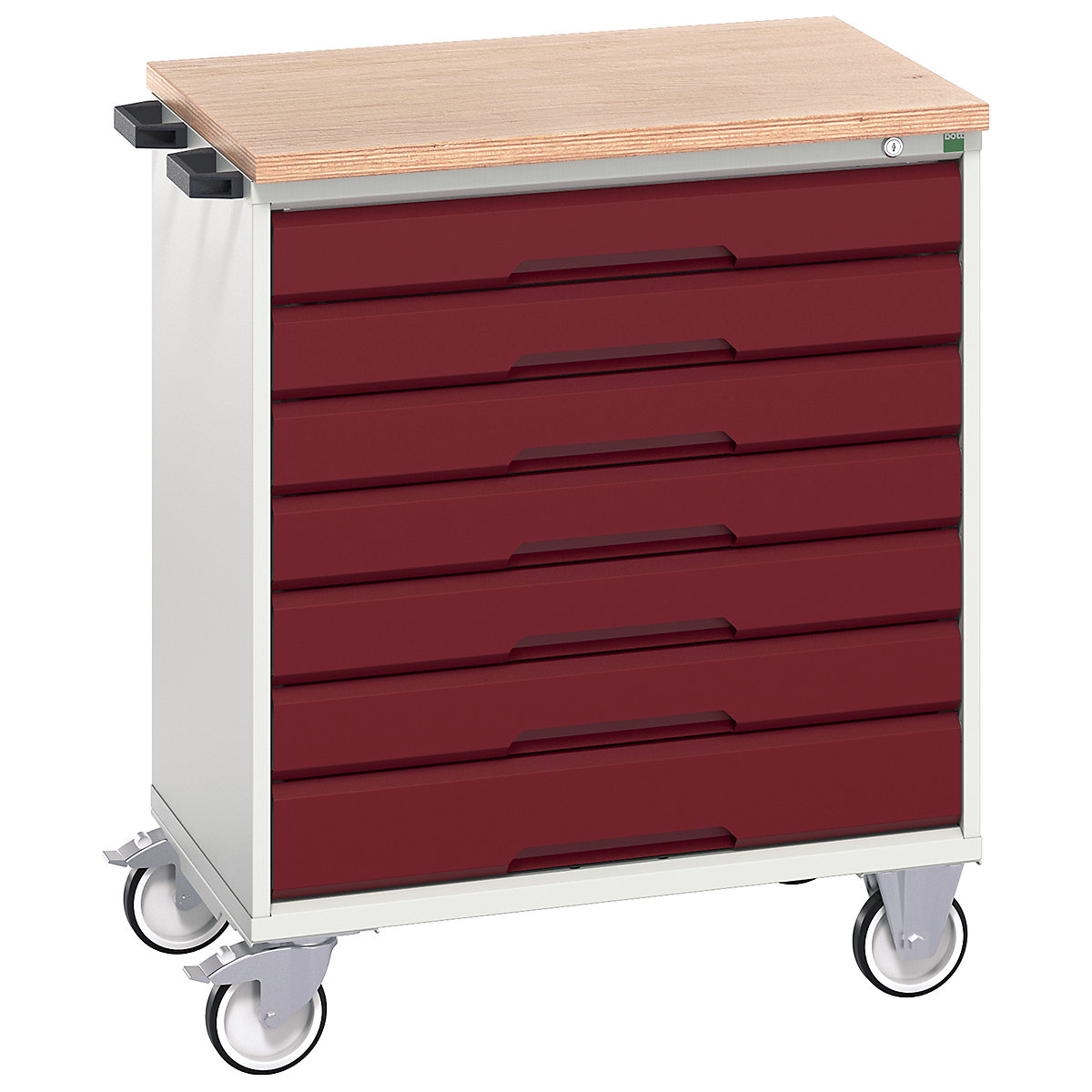 Bott Verso Mobile Cabinets | 800mm Wide, Bott Verso Mobile Cabinets | 800mm Wide, Bott Verso Mobile Cabinet | 980h x 800w x 600d mm | 7 Drawers | MPX Top | Red-0
