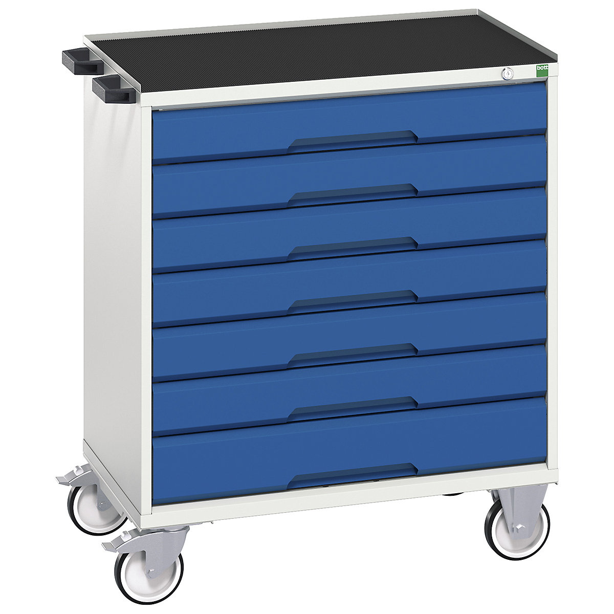 Bott Verso Mobile Cabinets | 800mm Wide, Bott Verso Mobile Cabinets | 800mm Wide, Bott Verso Mobile Cabinet | 965h x 800w x 550d mm | 7 Drawers | Top Tray & Mat | Blue-0