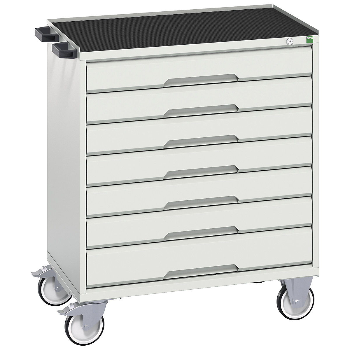Bott Verso Mobile Cabinets | 800mm Wide, Bott Verso Mobile Cabinets | 800mm Wide, Bott Verso Mobile Cabinet | 965h x 800w x 550d mm | 7 Drawers | Top Tray & Mat | Light Grey-0
