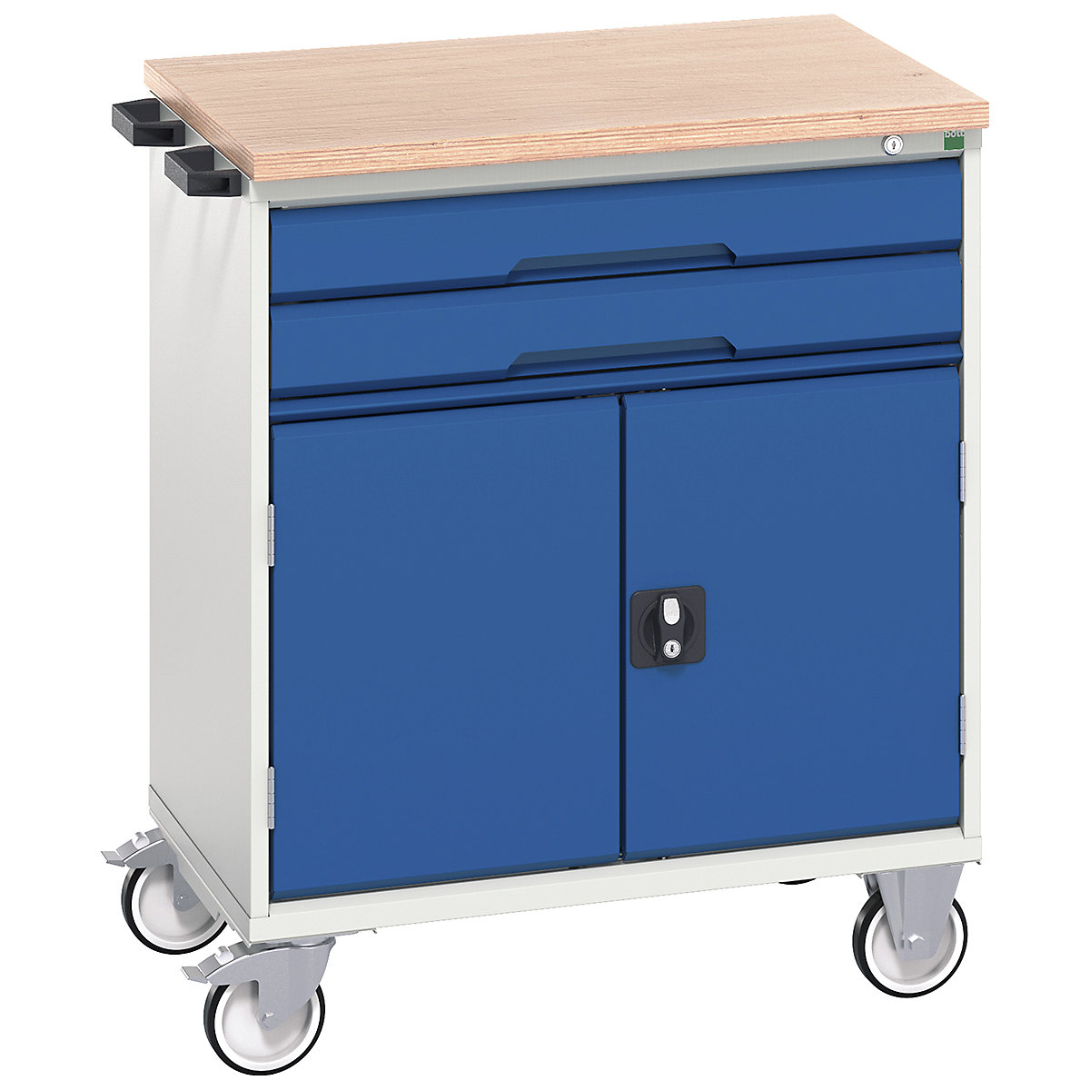 Bott Verso Mobile Cabinets | 800mm Wide, Bott Verso Mobile Cabinets | 800mm Wide, Bott Verso Mobile Cabinet | 980h x 800w x 600d mm | 2 Drawers & 2 Doors | MPX Top | Blue-0