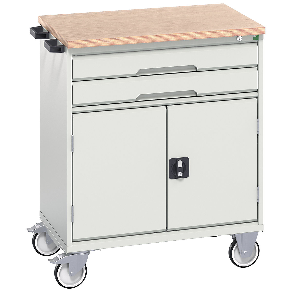 Bott Verso Mobile Cabinets | 800mm Wide, Bott Verso Mobile Cabinets | 800mm Wide, Bott Verso Mobile Cabinet | 980h x 800w x 600d mm | 2 Drawers & 2 Doors | MPX Top | Light Grey-0