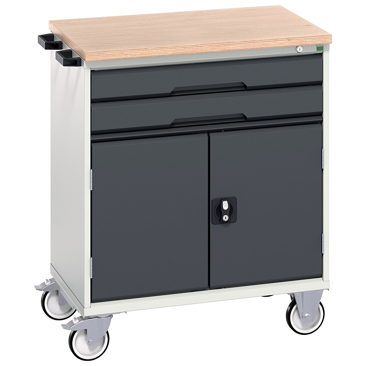 Bott Verso Mobile Cabinets | 800mm Wide, Bott Verso Mobile Cabinets | 800mm Wide, Bott Verso Mobile Cabinet | 980h x 800w x 600d mm | 2 Drawers & 2 Doors | MPX Top | Anthracite Grey-0
