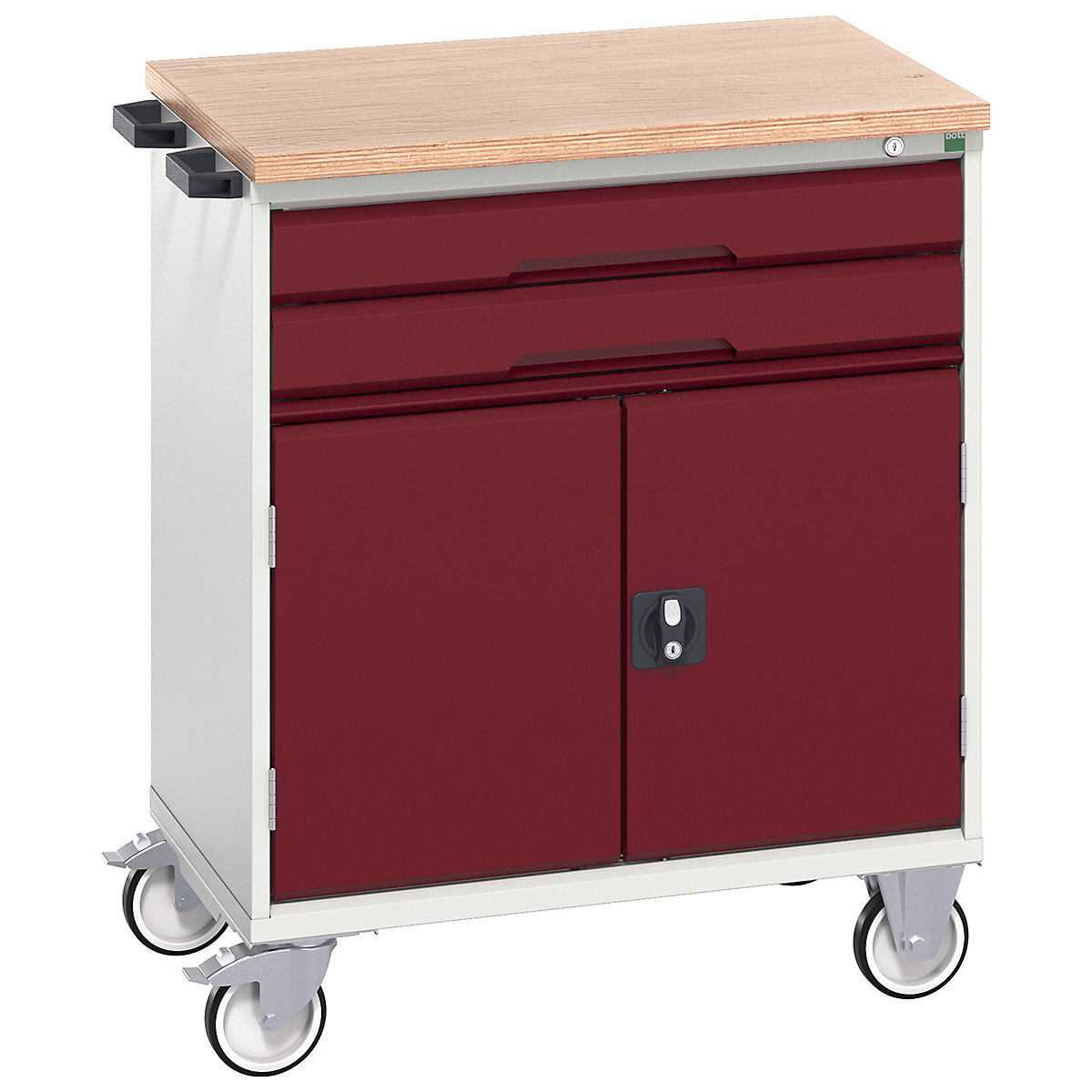 Bott Verso Mobile Cabinets | 800mm Wide, Bott Verso Mobile Cabinets | 800mm Wide, Bott Verso Mobile Cabinet | 980h x 800w x 600d mm | 2 Drawers & 2 Doors | MPX Top | Red-0