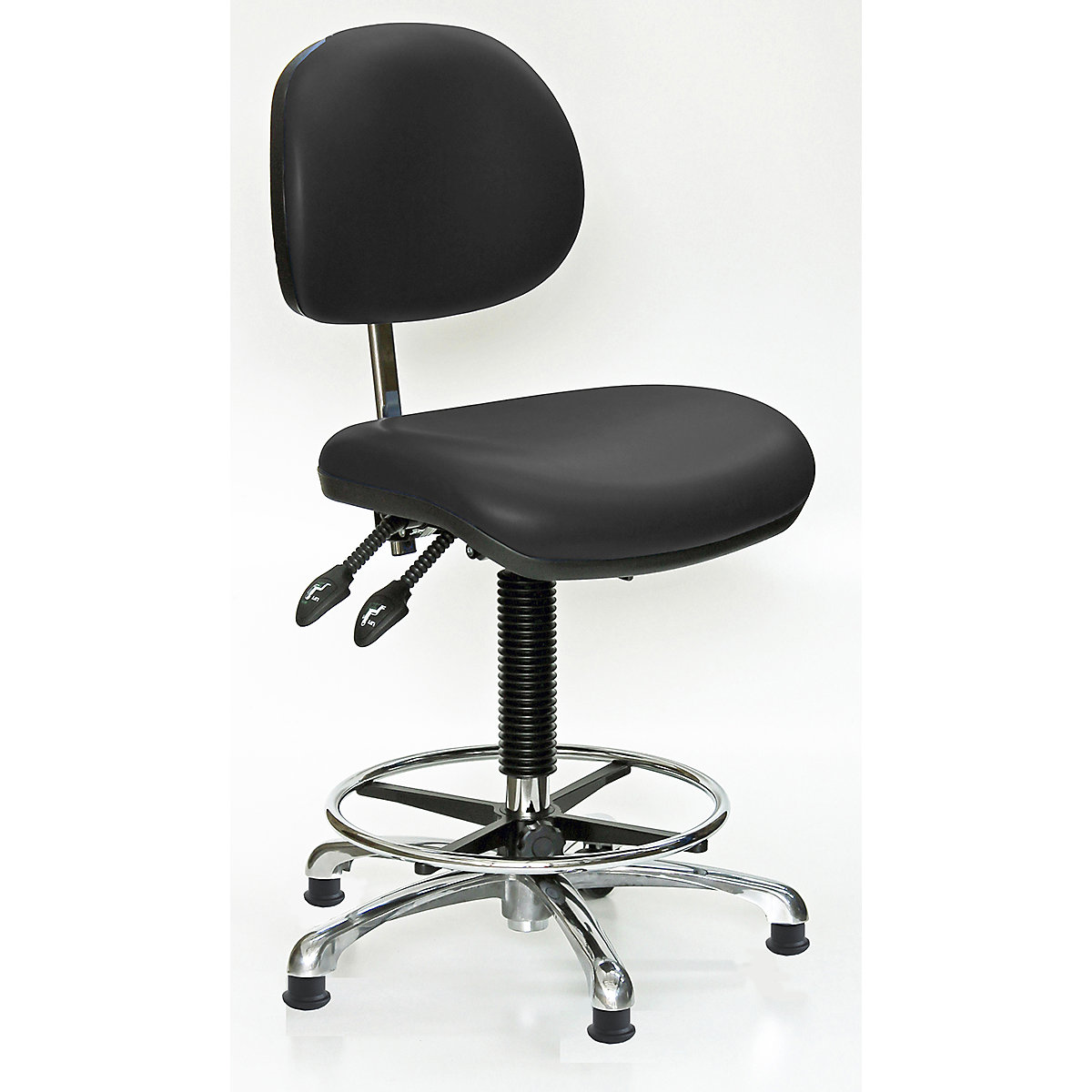 BiGDUG Cleanroom Draughtsman Chairs with HEPA Filter, BiGDUG Cleanroom Draughtsman Chairs with HEPA Filter, BiGDUG Cleanroom Draughtsman Chair with Feet | 520-720mm Adjustment | Adjustable Foot Ring | Anthracite-0