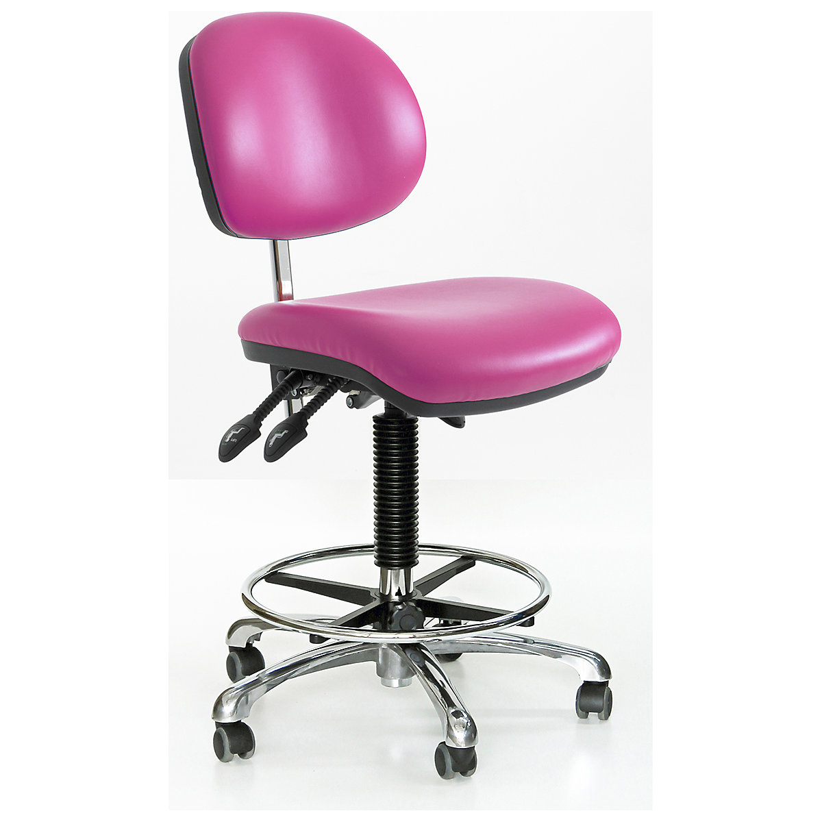 BiGDUG Cleanroom Draughtsman Chairs with HEPA Filter, BiGDUG Cleanroom Draughtsman Chairs with HEPA Filter, BiGDUG Cleanroom Draughtsman Chair with Feet | 520-720mm Adjustment | Adjustable Foot Ring | Candy-0