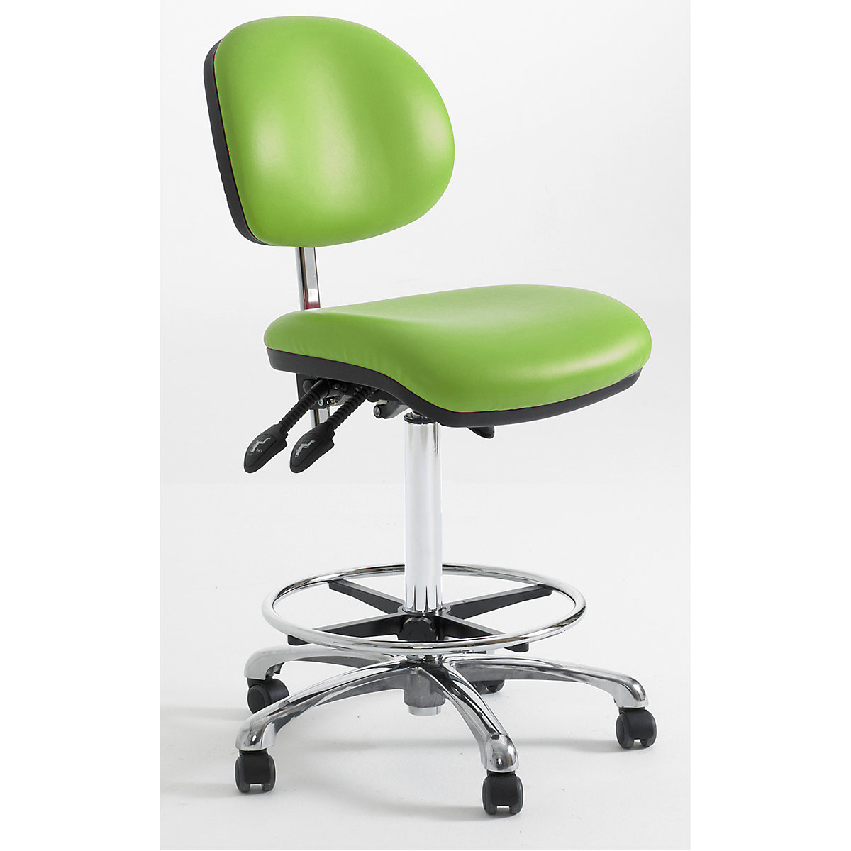 BiGDUG Cleanroom Draughtsman Chairs with HEPA Filter, BiGDUG Cleanroom Draughtsman Chairs with HEPA Filter, BiGDUG Cleanroom Draughtsman Chair with Feet | 520-720mm Adjustment | Adjustable Foot Ring | Citrus-0