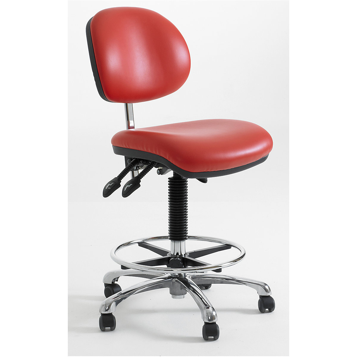 BiGDUG Cleanroom Draughtsman Chairs with HEPA Filter, BiGDUG Cleanroom Draughtsman Chairs with HEPA Filter, BiGDUG Cleanroom Draughtsman Chair with Feet | 520-720mm Adjustment | Adjustable Foot Ring | Rouge-0