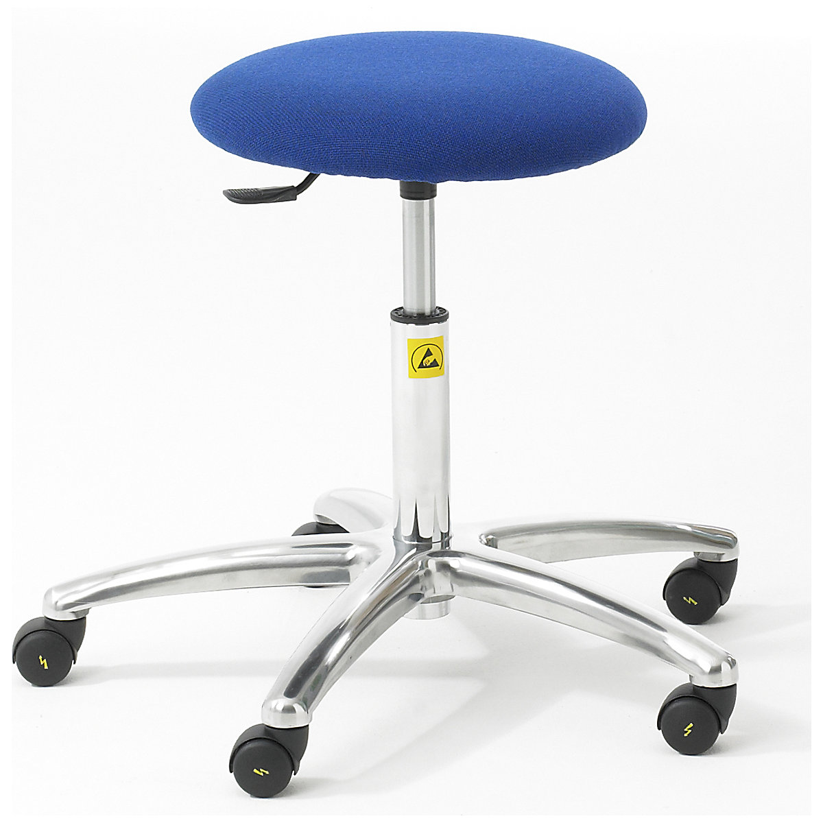 BiGDUG ESD Chrome Stools, BiGDUG ESD Chrome Stools, BiGDUG ESD Chrome Stool with Feet | 450 - 600mm Adjustment | Black Vinyl-0