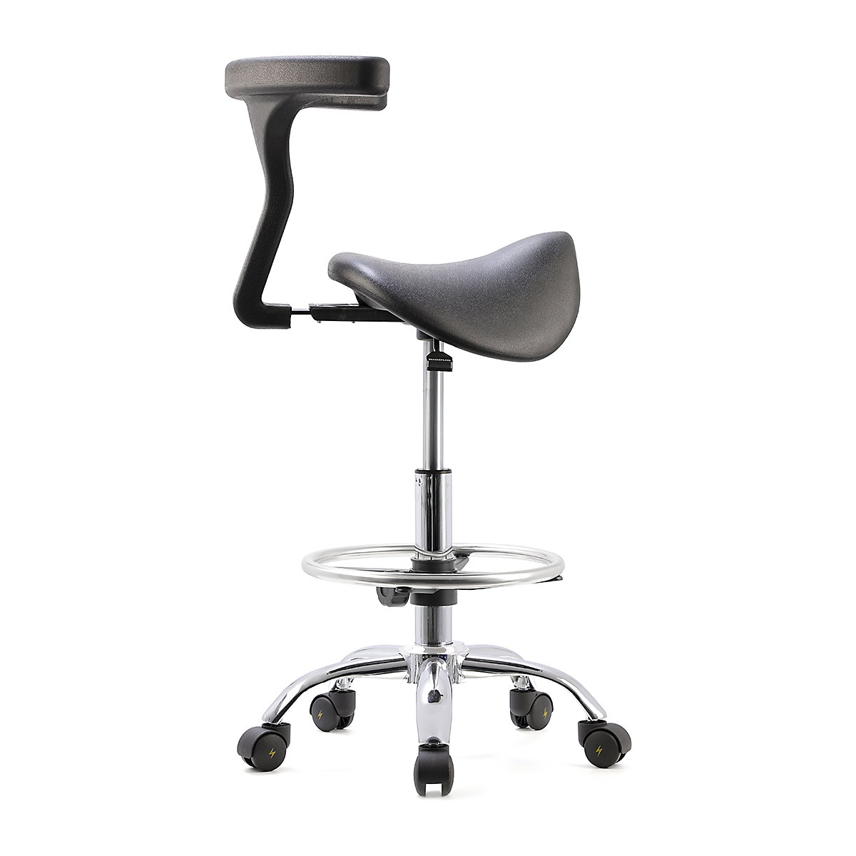 BiGDUG Essentials ESD Anti-Static Saddle Stool with Backrest (Product illustration 3)-2
