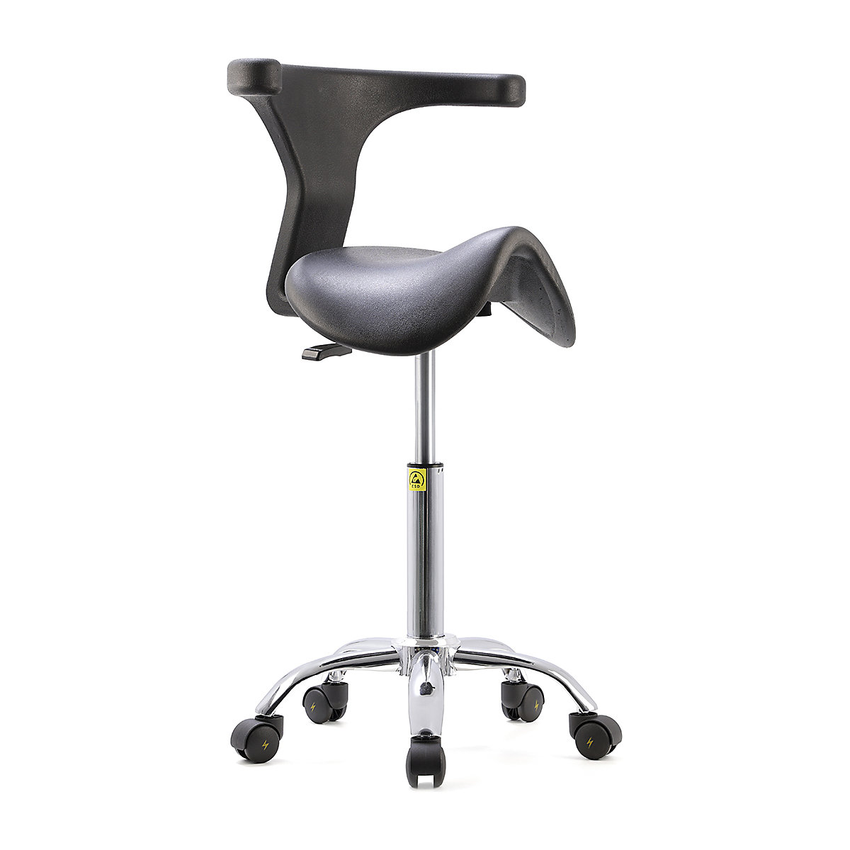 BiGDUG Essentials ESD Anti-Static Saddle Stool with Backrest