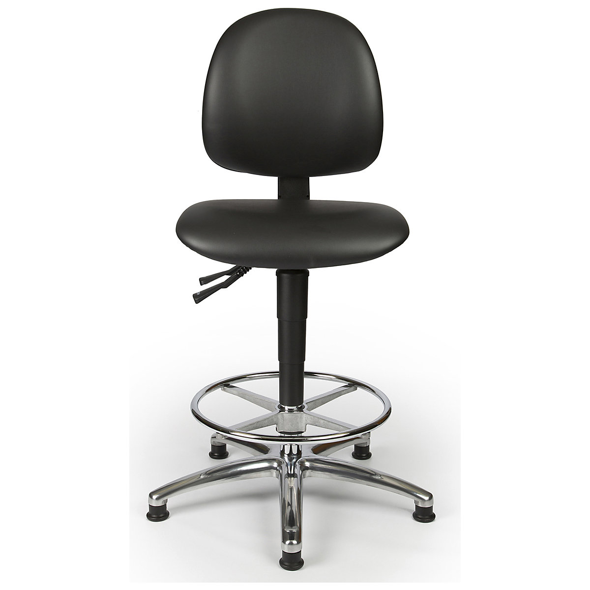 Techsit Tech Laboratory Chairs, Techsit Tech Laboratory Chairs, Techsit Tech Laboratory High Chair with Foot Ring & Adjustable Arms | Seat Slide | Aluminium Base | Medium Back | Brake Loaded Castors | Black-0