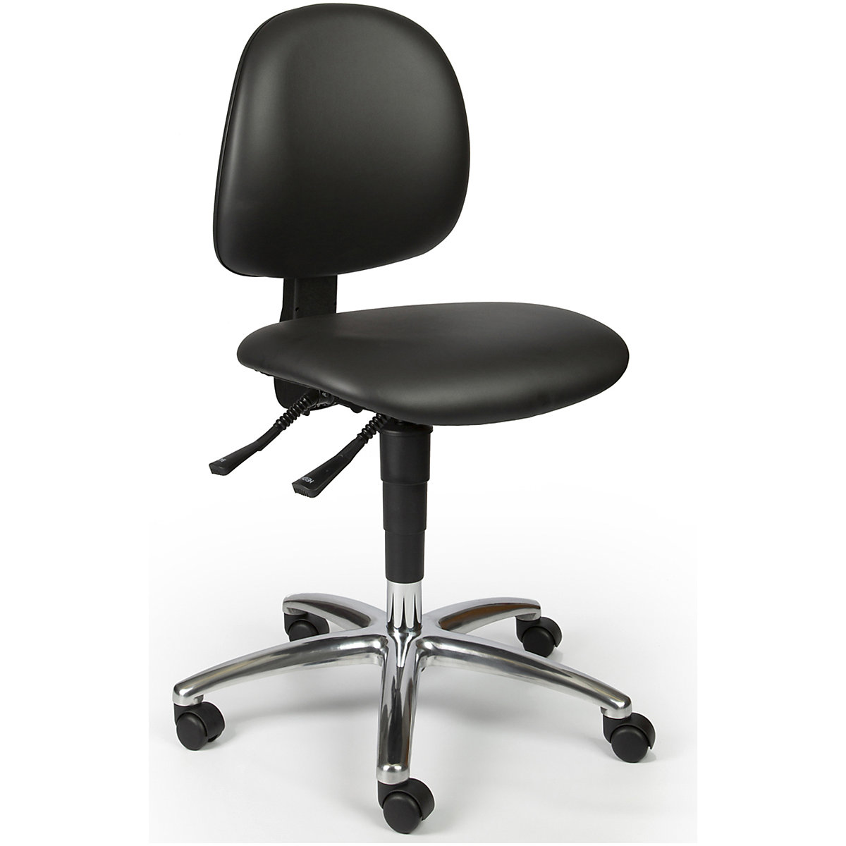 Techsit Tech Laboratory Low Chairs, Techsit Tech Laboratory Low Chairs, Techsit Tech Laboratory Chair with Adjustable Arms | Standard Seat | Aluminium Base | Lumbar Pump Back | Brake Loaded Castors | Black-0