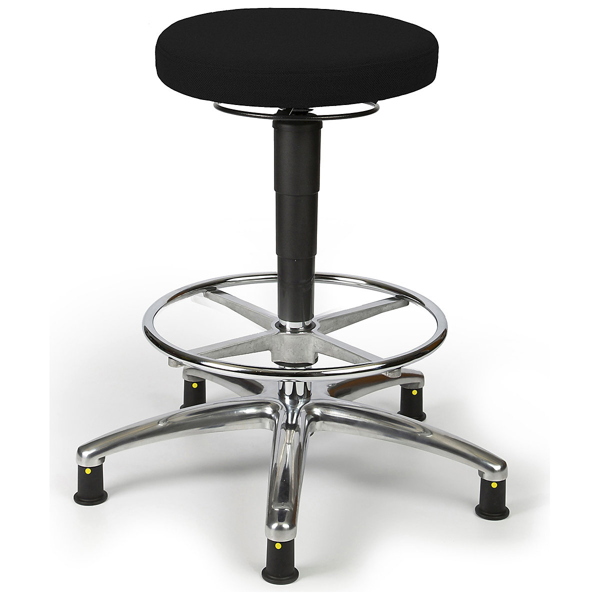 Techsit Tech Laboratory Round Stools, Techsit Tech Laboratory Round Stools, Techsit Tech Laboratory Round High Stool with Foot Ring | Aluminium Base | Brake Loaded Castors | Grey-0