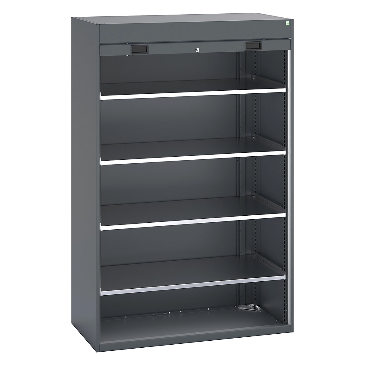Bott Cubio Roller Shutter Door Cupboards, Bott Cubio Roller Shutter Door Cupboards, Bott Cubio Roller Shutter Door Cupboard | 2000h x 1300w x 650d mm | 4 Shelves | Dark Grey Doors | Dark Grey Housing-0