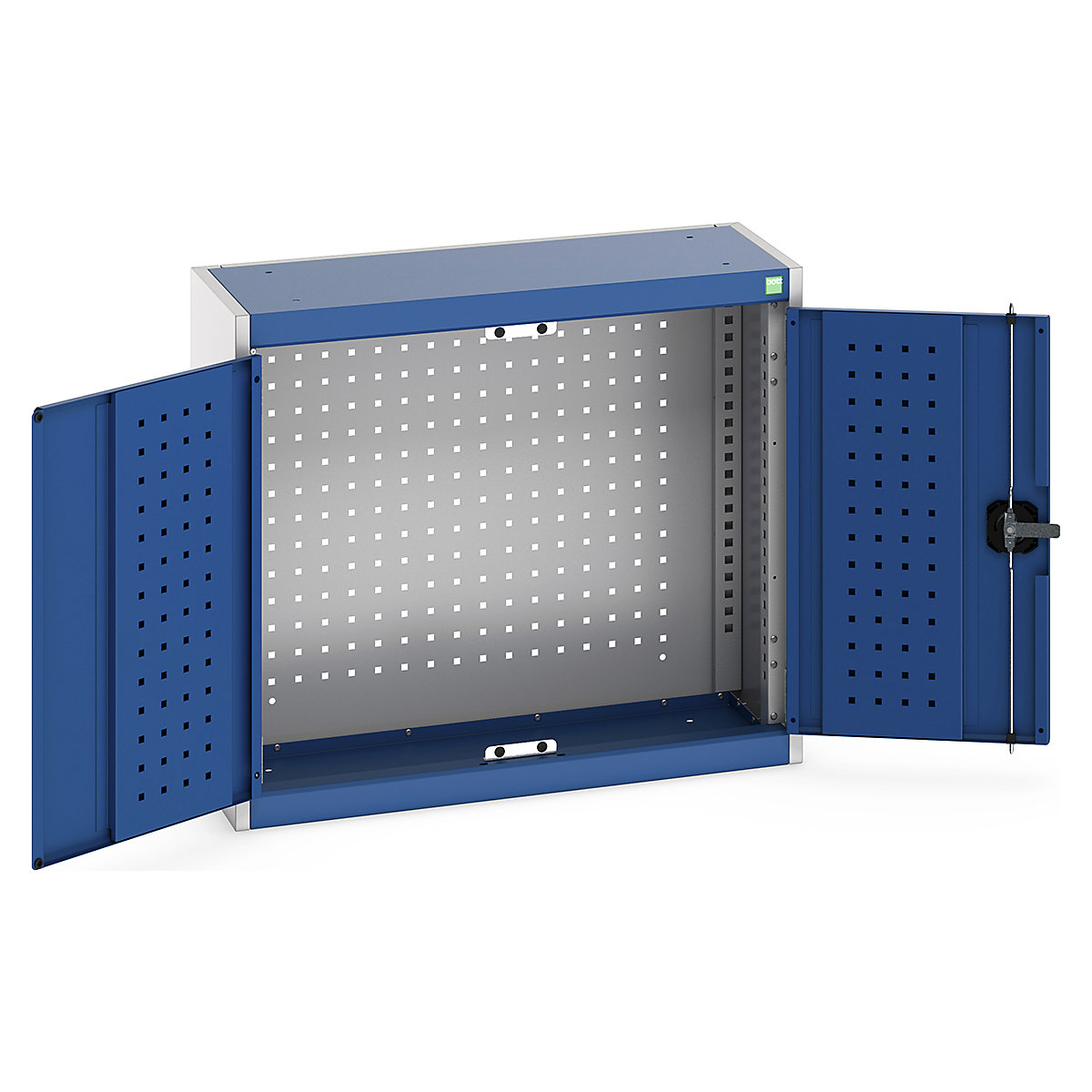 Bott Perfo Wall Cupboards, Bott Perfo Wall Cupboards, Bott Perfo Wall Cupboard | 700h x 800w x 325d mm | Perforated Door & Back | Cupboard Only | Blue Doors | Light Grey Housing-0