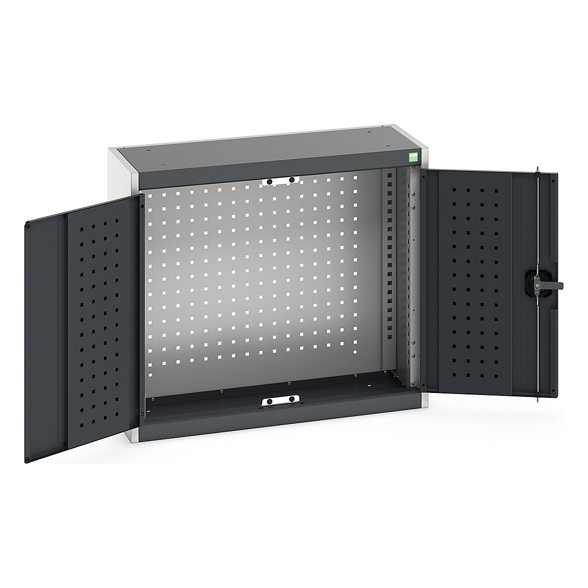Bott Perfo Wall Cupboards, Bott Perfo Wall Cupboards, Bott Perfo Wall Cupboard | 700h x 800w x 325d mm | Perforated Door & Back | Cupboard Only | Dark Grey Doors | Light Grey Housing-0