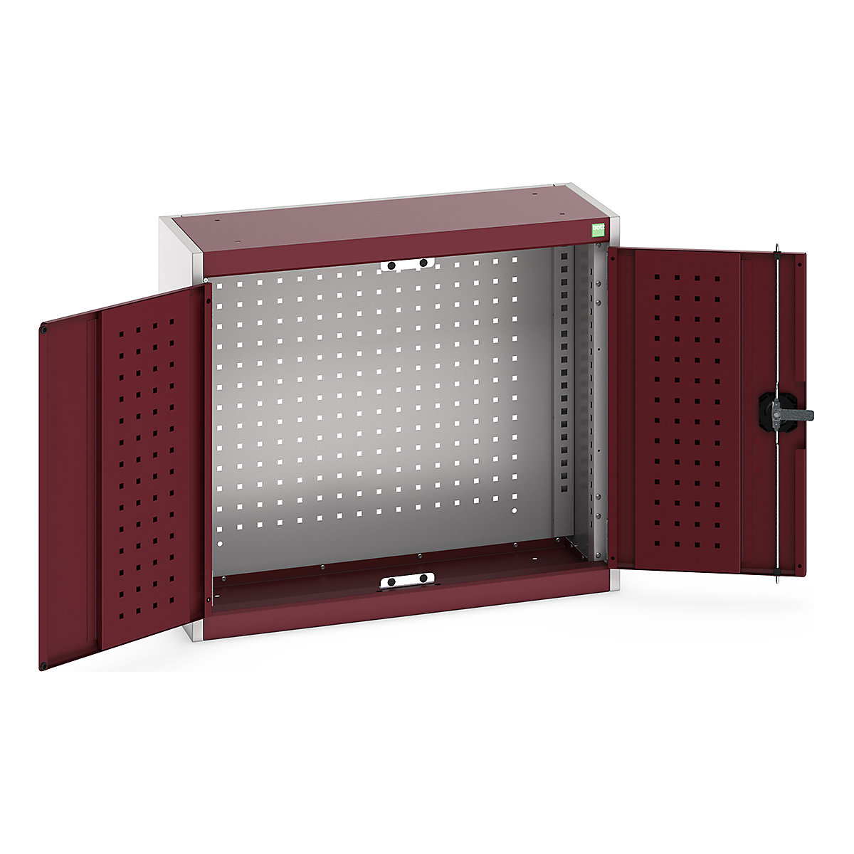 Bott Perfo Wall Cupboards, Bott Perfo Wall Cupboards, Bott Perfo Wall Cupboard | 700h x 800w x 325d mm | Perforated Door & Back | Cupboard Only | Red Doors | Light Grey Housing-0