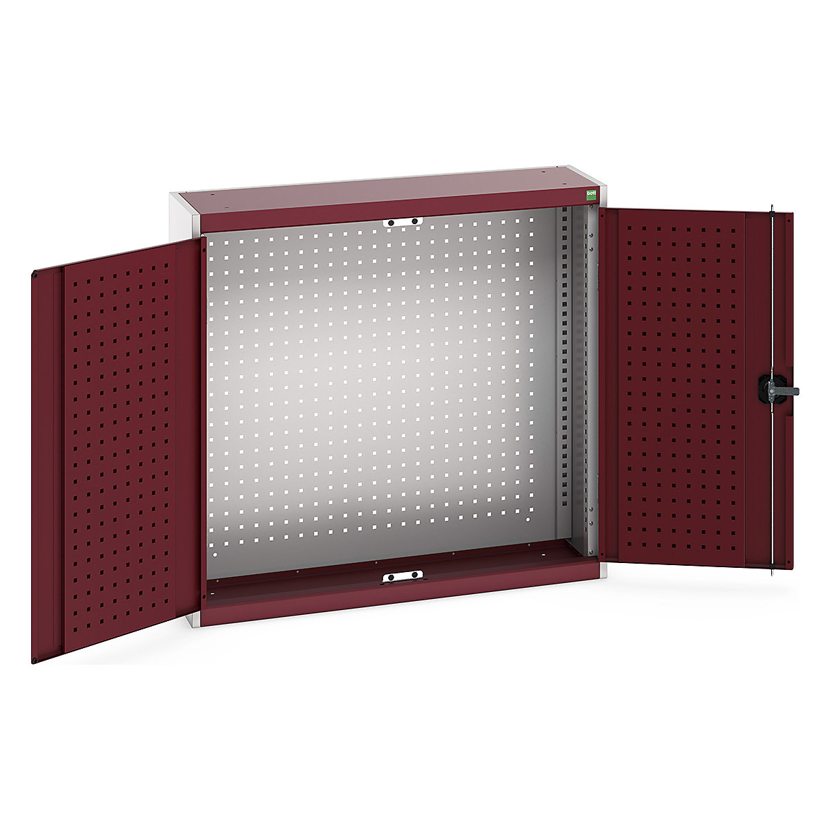 Bott Perfo Wall Cupboards, Bott Perfo Wall Cupboards, Bott Perfo Wall Cupboard | 1000h x 1050w x 325d mm | Perforated Door & Back | Cupboard Only | Red Doors | Light Grey Housing-0